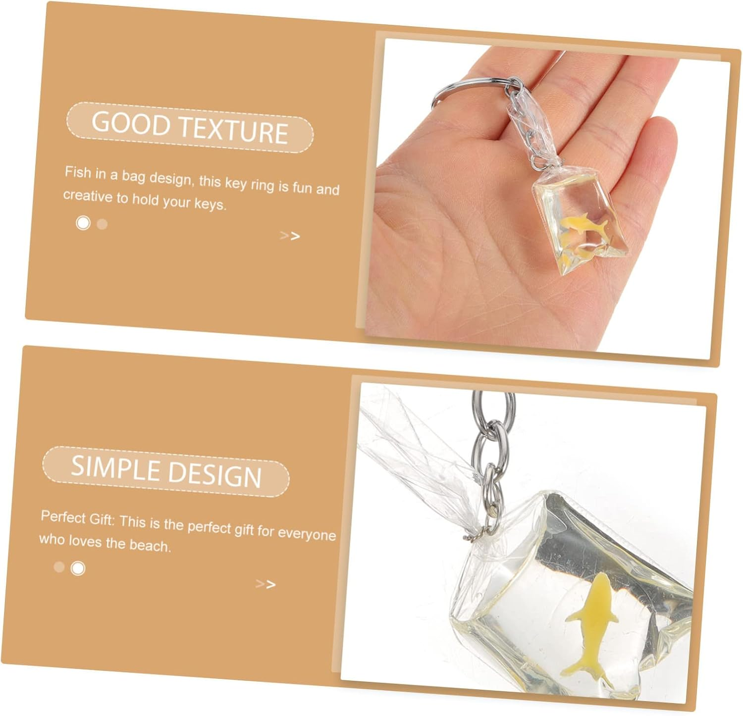 LIFKOME 2Pcs Cute Keychains for Girls Fish in Bag Design Lightweight Keyring Charm image number 5