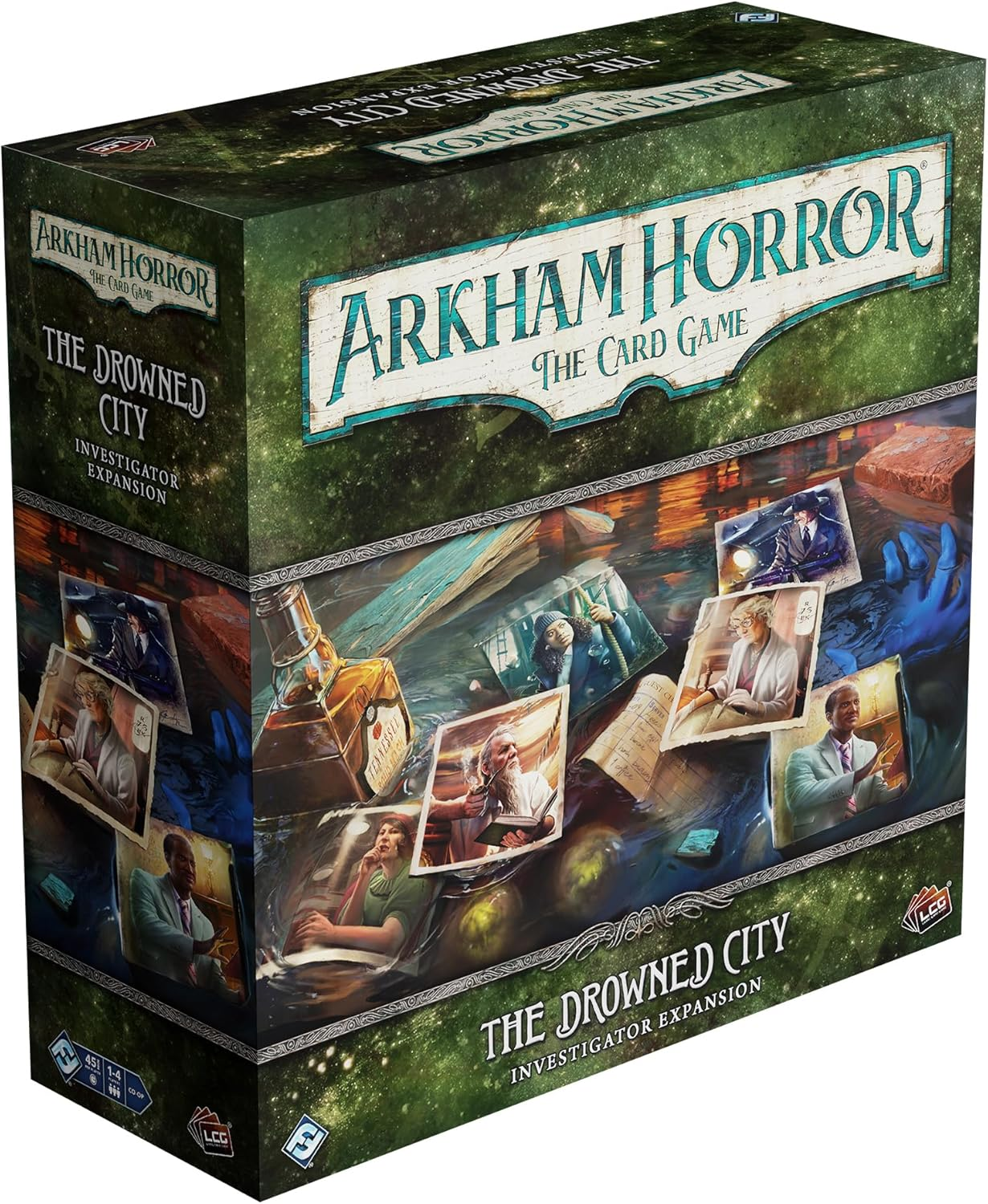 Asmodee North America Arkham Horror the Drowned City Investigator Expansion Living Card Game image number 2