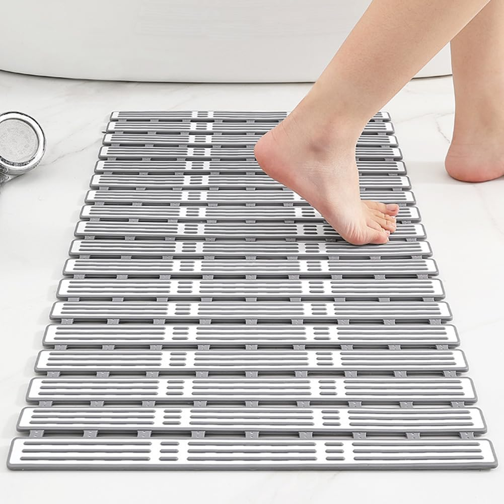 Extra Long Non Slip Bath Mat for Tub and Shower - 90X40Cm anti Mould Shower Mat with Suction Cups, Machine Washable, Cut to Size image number 2