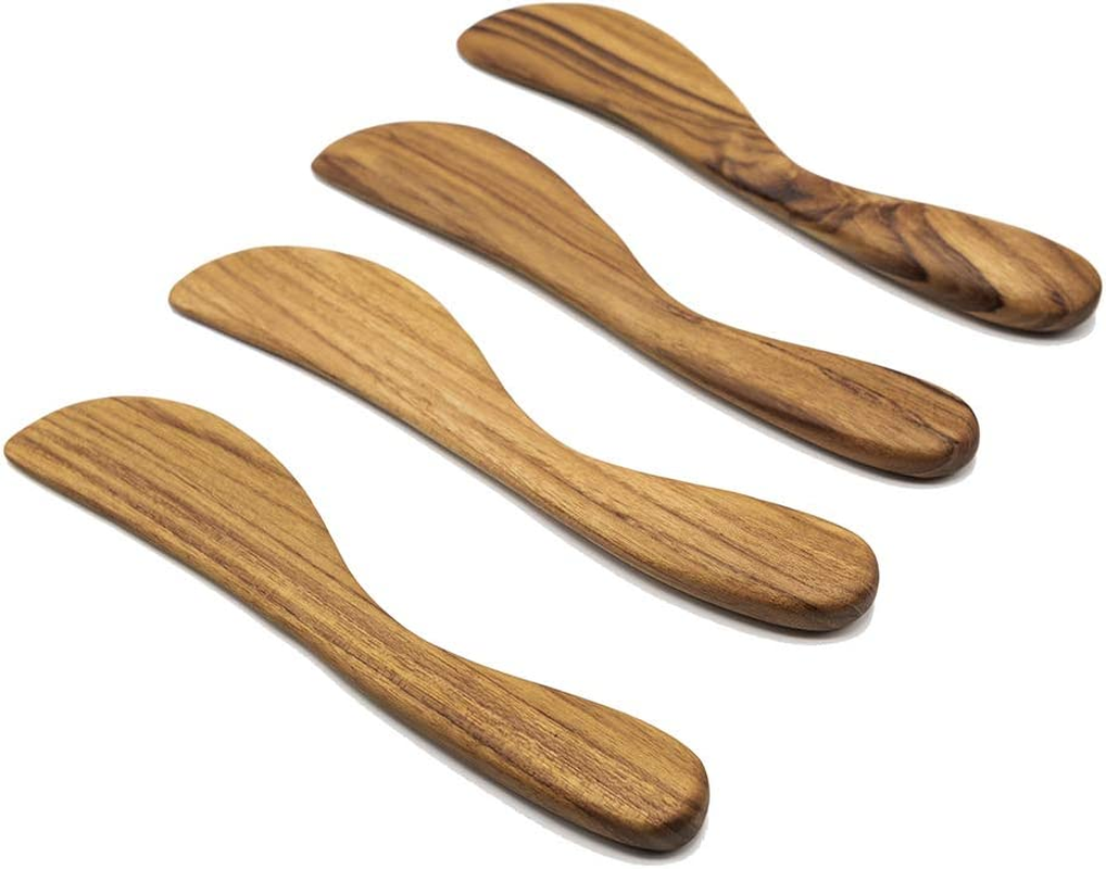 Butter Spreader, Faay - 7.5" Butter Knife Eco-Friendly Condiment Knives from 100% Moist-Resistant Teak Wood, Super Handy Kitchen Utensils Peanut Jelly Spreader Set of 4 image number 4