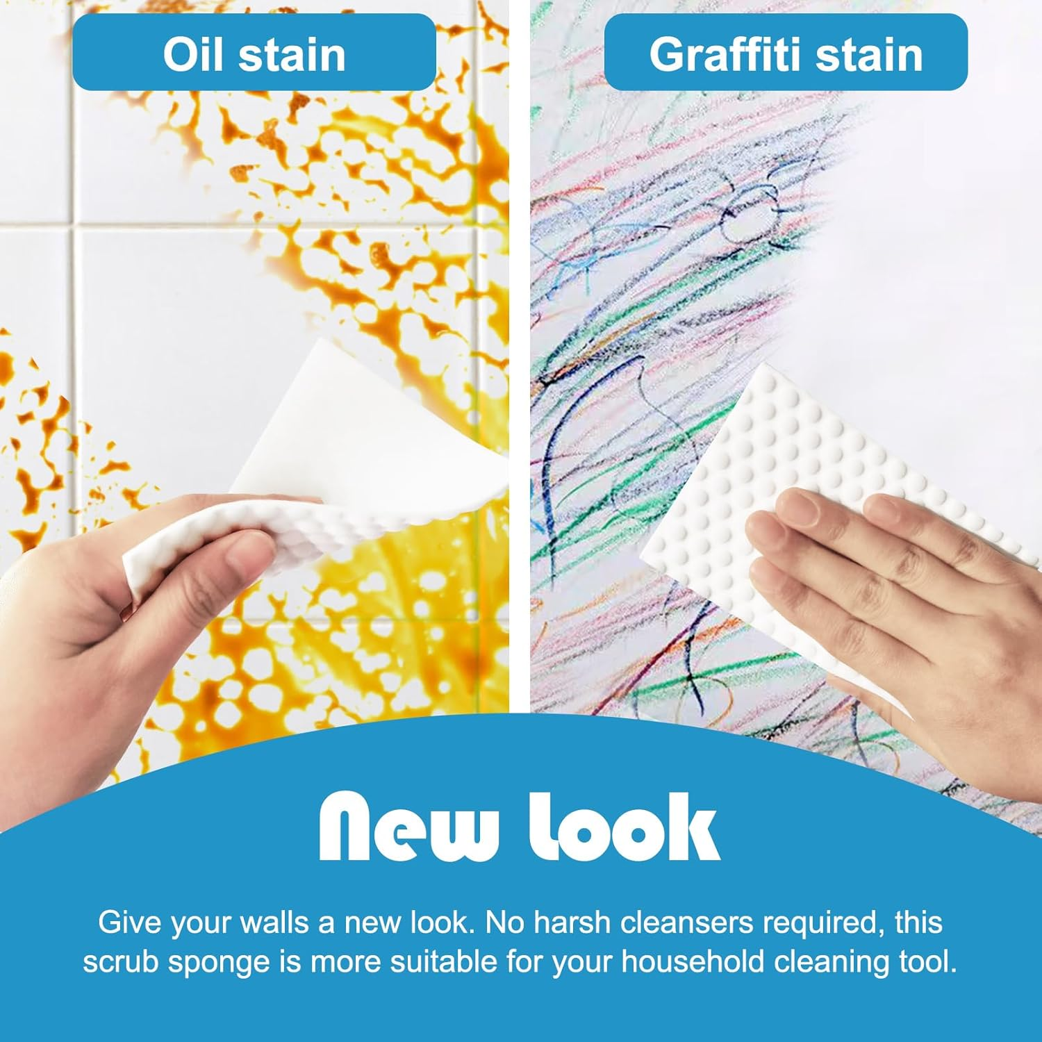 52 PCS Magic Sponge Eraser Sheets,Upgrade Convex Point Melamine Sheets，Disposable Portable Magic Cleaning Eraser Thin Wipes for Kitchenware Bathroom Shoe Sink Car Interiors Hard-To-Reach Places image number 2