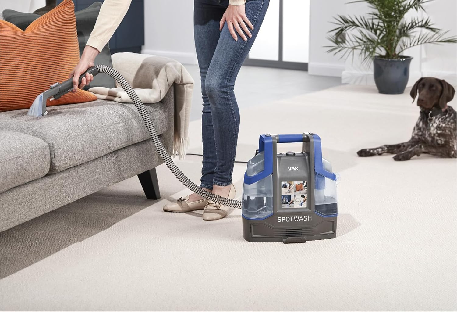Vax Spotwash Spot Cleaner, Car, Upholstery, Sofa and Carpet Cleaning Machine, Portable and Compact Design, Included Solution Removes Spills & Stains image number 3
