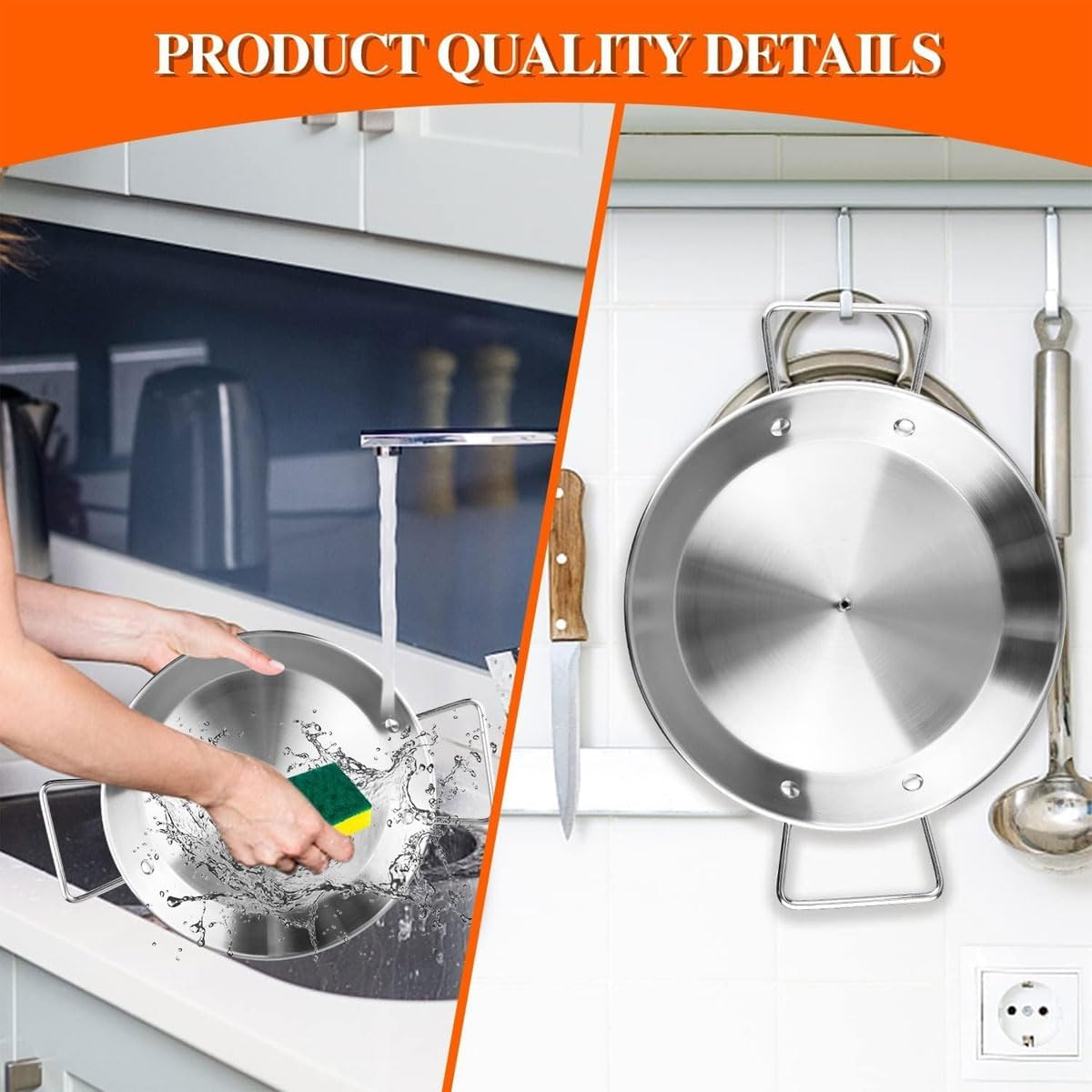 AIMALL Stainless Steel Vertical BBQ Pan Accessories Set - 3 Removable Skewers, Brush, Cushion Gloves, Oil Bottle, Brush Hook image number 1