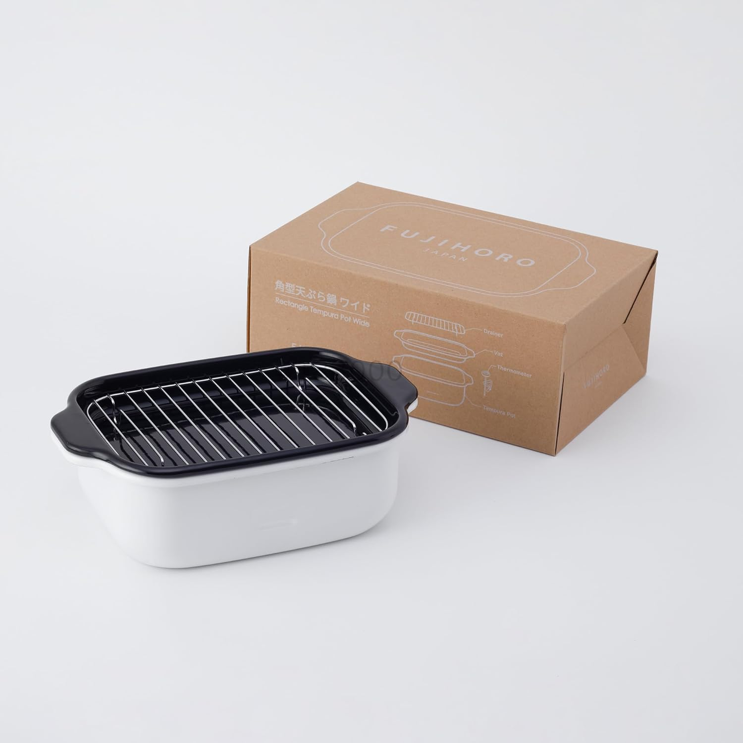 Fuji Hollow Square Tempura Pot Wide TP-22K.W image number 2