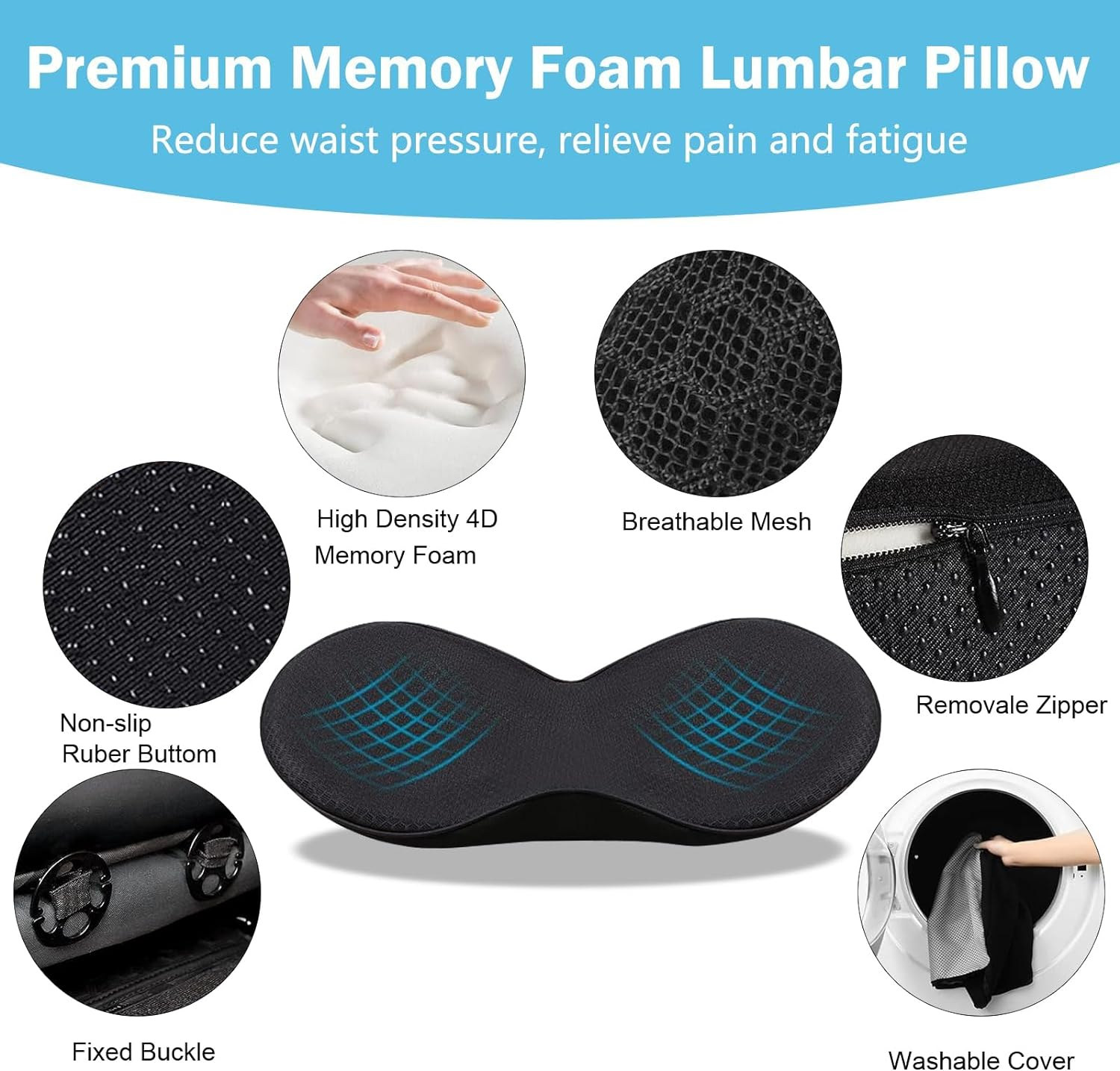 Wedge Car Seat Cushion: Memory Foam Truck Seat Cushion for Car Seat Driver - Sciatica and Back Pain Relief - Enhancing Driving Comfort (Cushion-2) image number 5