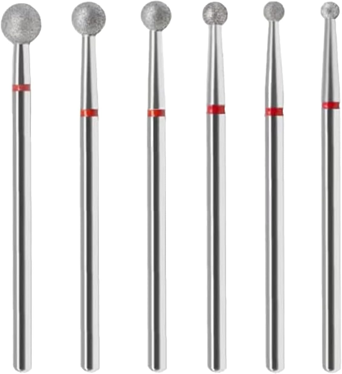 6Pcs Ball & Cuticle Nail Drill Bits Set for Manicure Pedicure, Electric Nail File Machine Accessories with 2.3-5.0Mm Heads, Professional Grooming Kit for Salon Home Use - CRFY image number 3