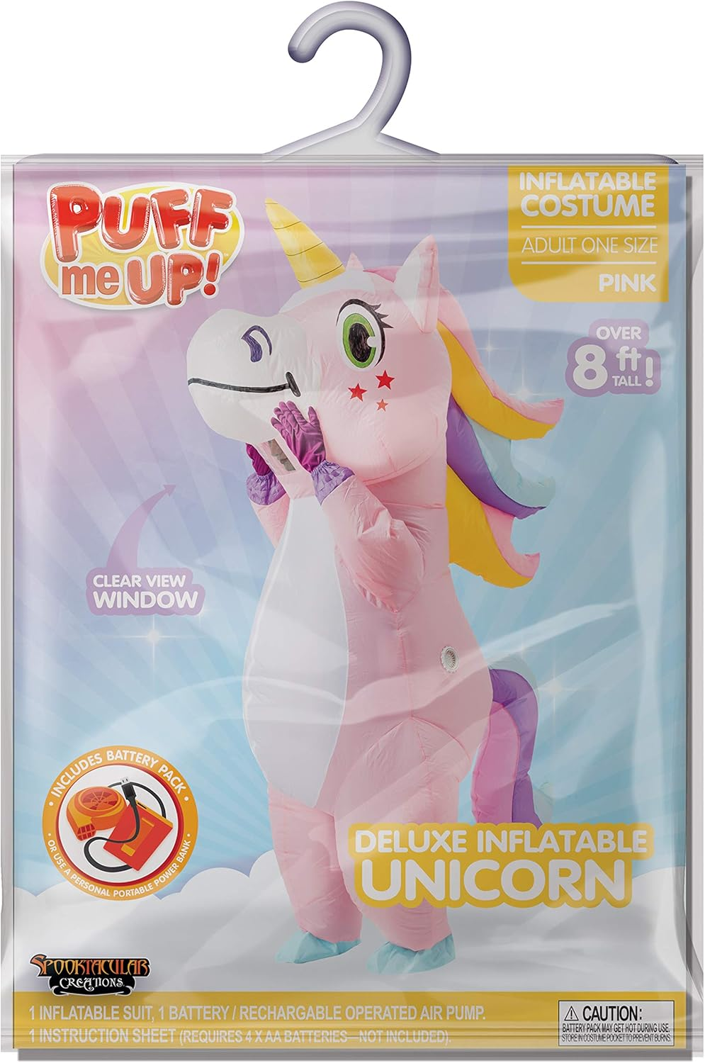 Spooktacular Creations Inflatable Costume Adult, Full Body Riding a Unicorn Blow up Costume for Halloween Inflatables Party