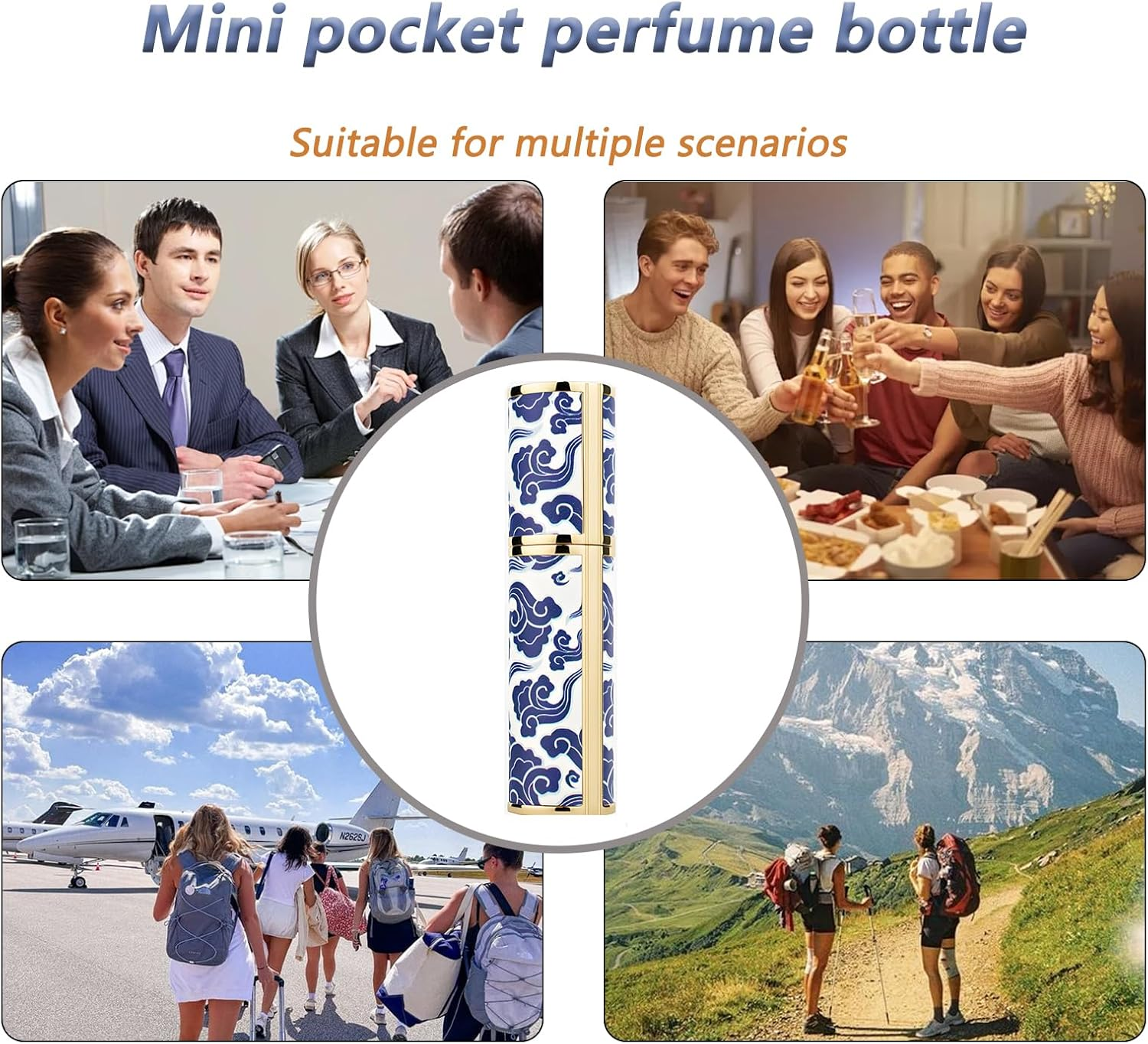 Checkzed Perfume Refill Bottle, 5ML Refillable Portable Perfume Spray Bottle for Women, Travel Mini Perfume Bottle for Purse & Perfume Atomizer