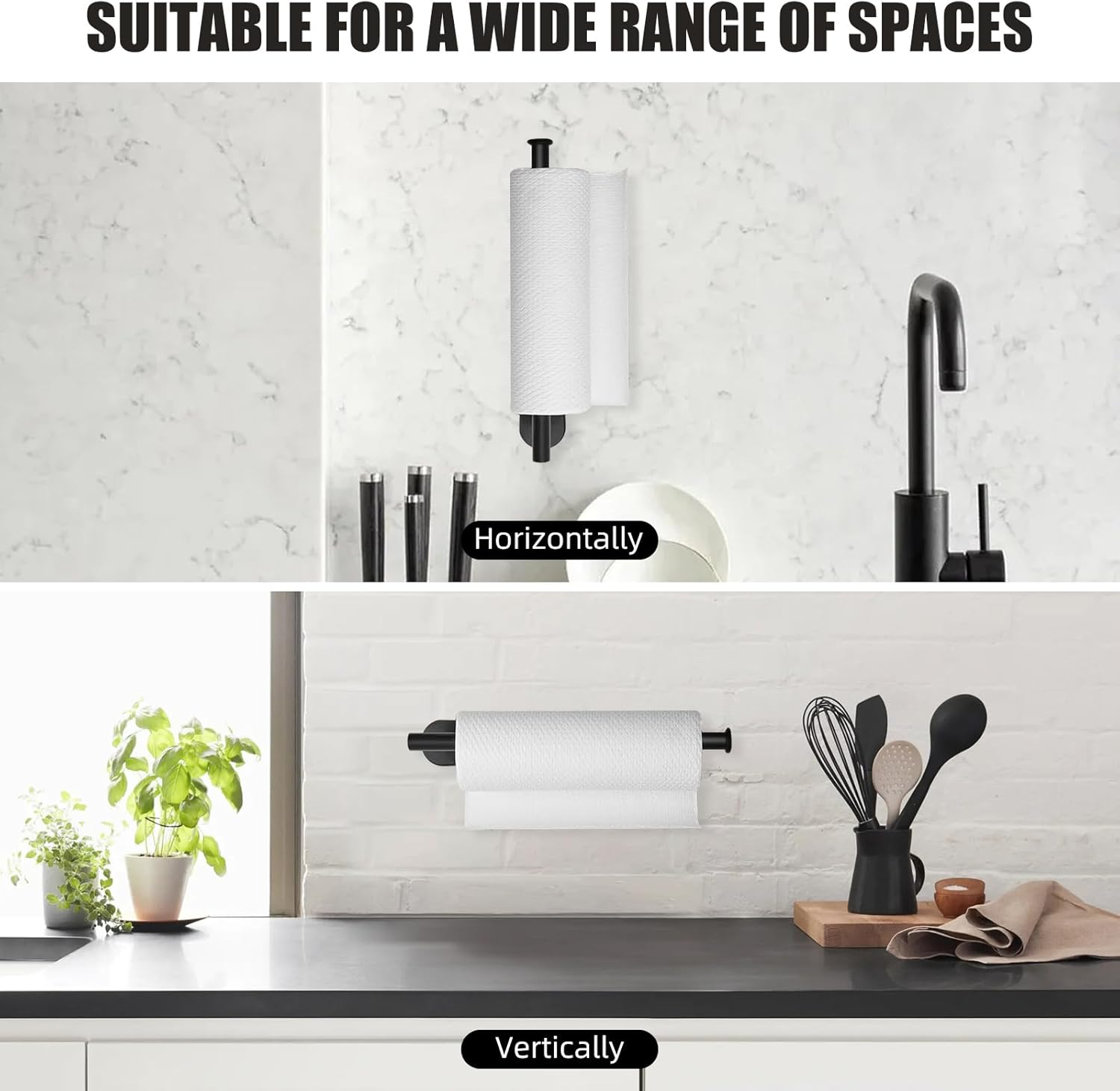 2 PCS Toilet Paper Holder Self Adhesive, Premium Thicken Stainless Steel Rustproof Adhesive Toilet Roll Holder No Drilling for Bathroom, Kitchen, Washroom (Large+Small) image number 6