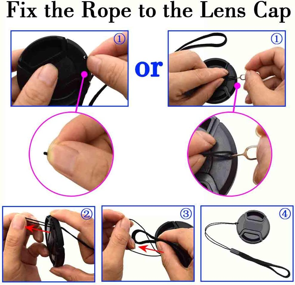 2PCS 58Mm Lens Cap Cover for AF-P NIKKOR 70-300Mm F/4.5-6.3G ，Canon EF-S 18-55Mm F/3.5-5.6 Is,Af-S DX NIKKOR 55-300Mm F/4.5-5.6G ED VR Lens, for Nikon Canon Sony and Other Lenses with 46 Mm Thread image number 3