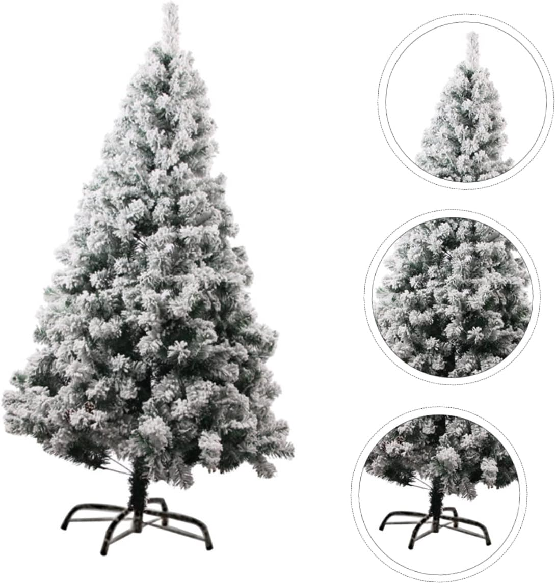 Artificial Flocked Christmas Tree Decor White Slim Tree for Xmas Home Decoration Indoor Outdoor Use Random Style image number 6