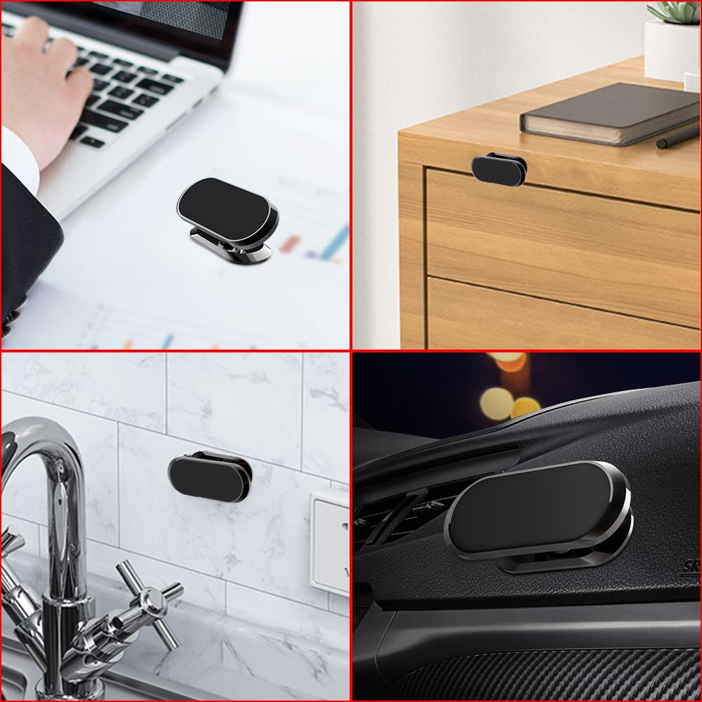 [3-Pack] Magnetic Phone Holder for Car, TIQUS [2022 Upgraded 8X Magnets] Dashboard Phone Holder with 40 * 58 Square Metal Plates, Extreme Magnetism Adjustable Phone Mount for Iphone Galaxy Etc Black image number 6