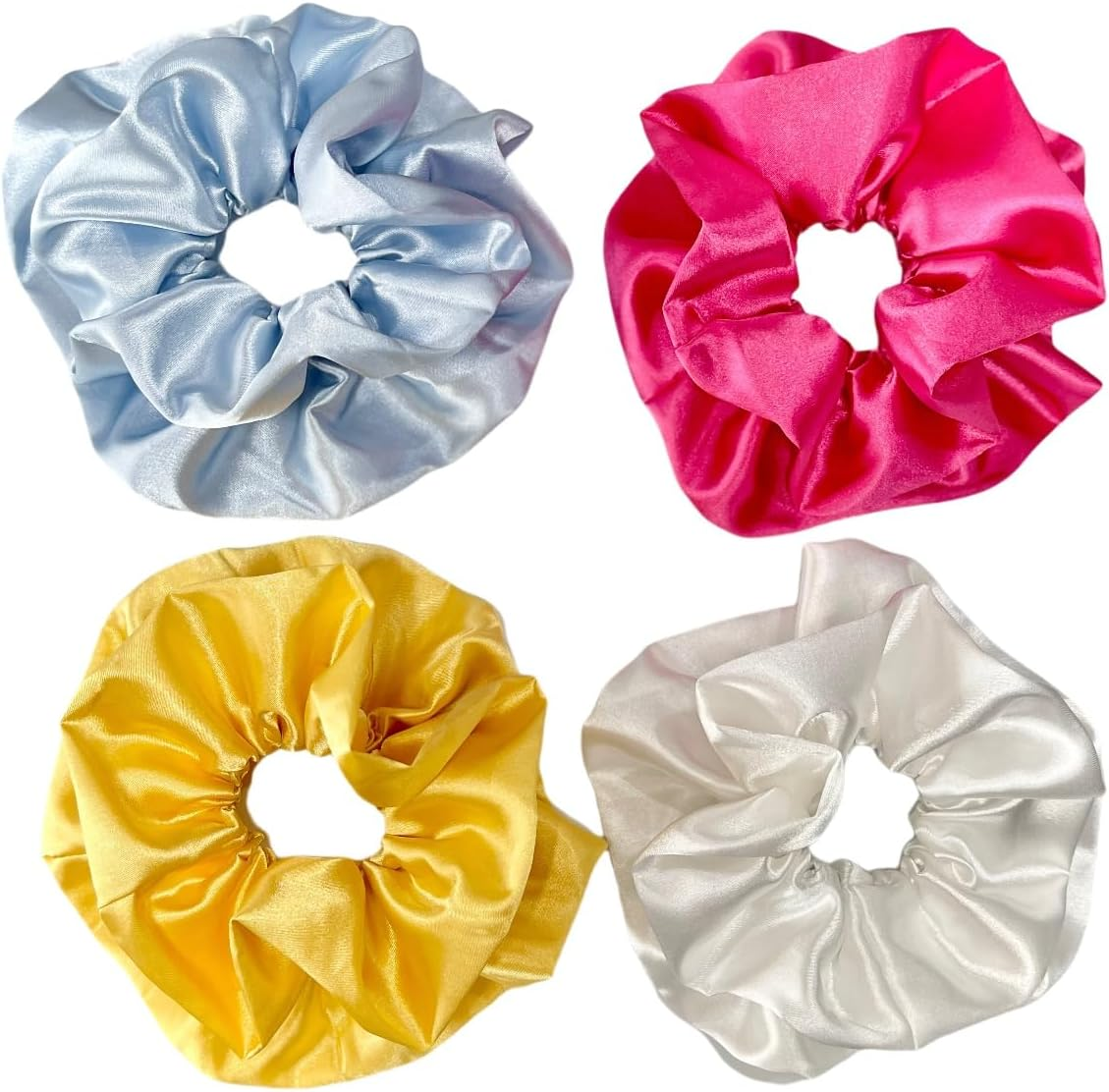 Women Girls Large Satin Scrunchies XL Silk Jumbo Scrunchie for Thick Long Hair Oversized Giant Scrunchy Hair Ties image number 4
