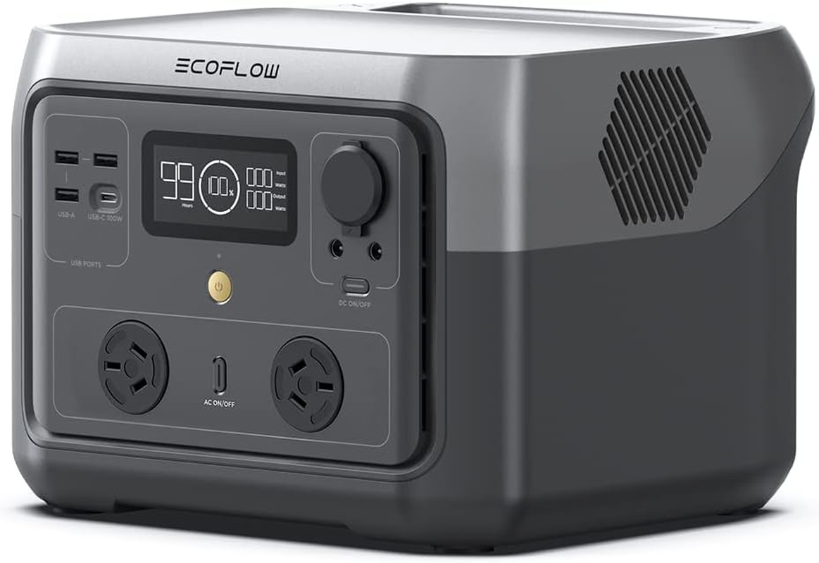 ECOFLOW RIVER 2 MAX Portable Power Station, 512Wh Lifep04 Battery/ 1 Hour Fast Charging, up to 1000W Output, Solar Generator for Outdoor Camping/Rvs/Home Use