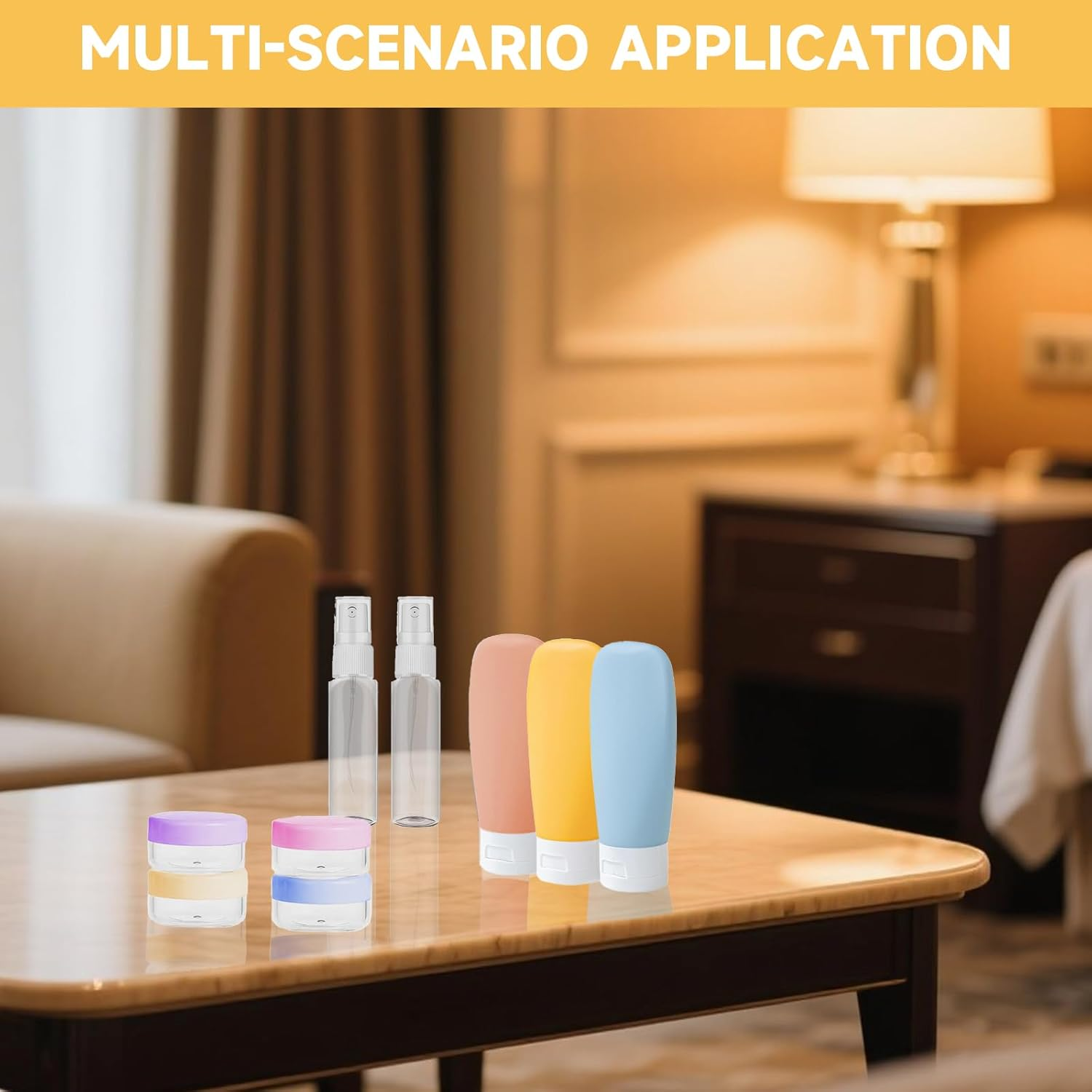 LMXMGRG 20 Pack Travel Bottles Set for Toiletries with Labels Silicone Travel Bottles Leak Proof Refillable Travel Essentials with Clear Toiletry Bag Travel Accessories for Shampoo Conditioner image number 2