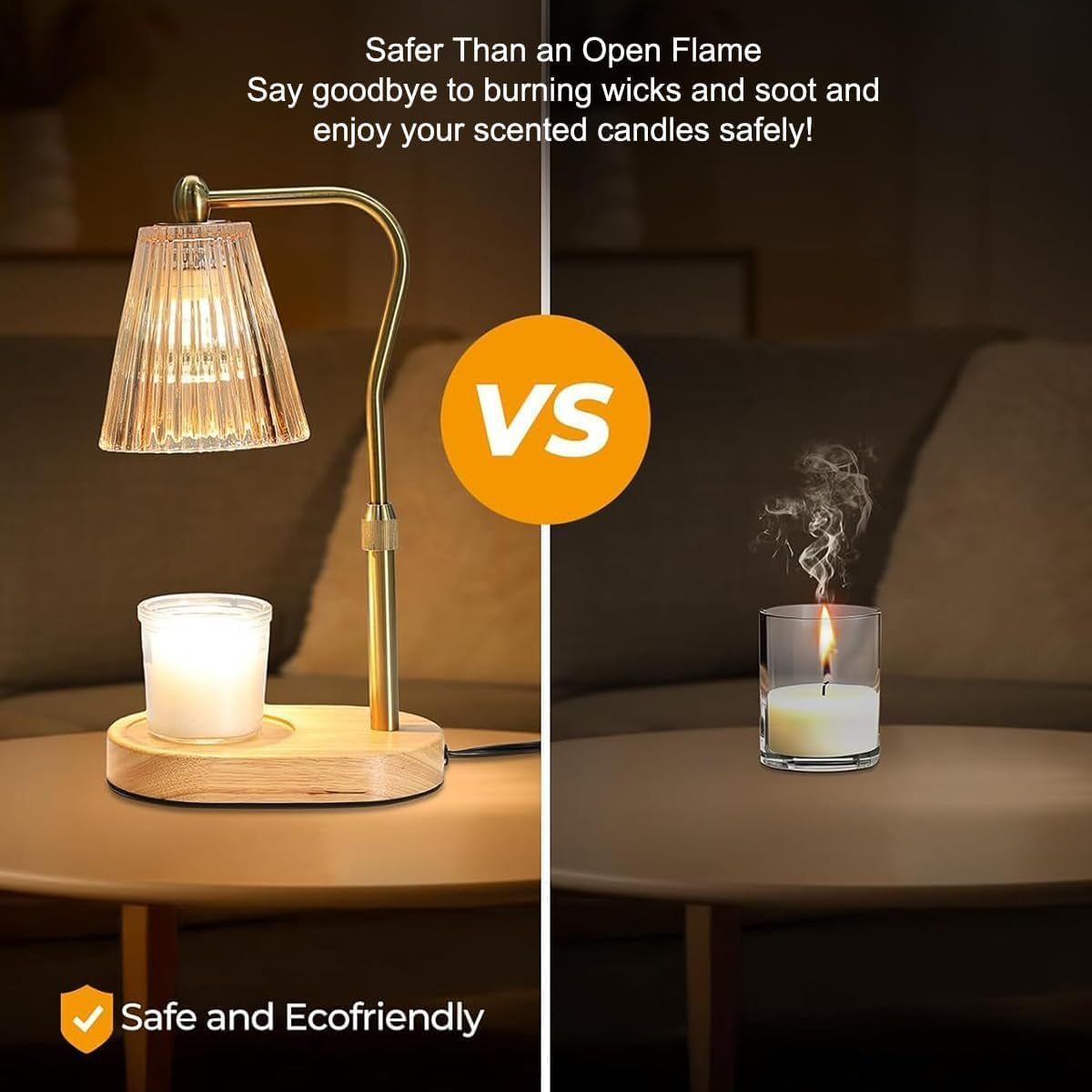 Candle Warmer Lamp - Candle Warmer Lamp with Timer and Dimmer Adjustable Height,Electric Wax Melt Warmer with 2 Bulbs for Scented Jar Candles Home Decor