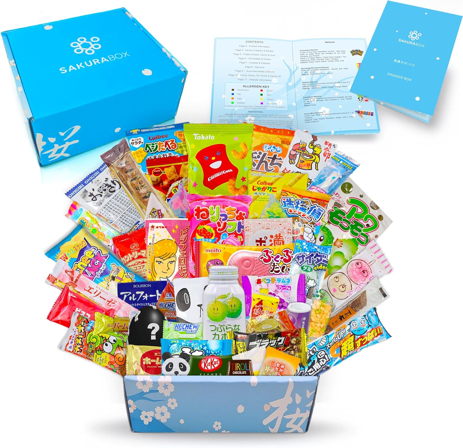 New! Sakura Box - Dagashi Set - Large 50 Pieces Japanese Candy Chocolate Snacks image number 2