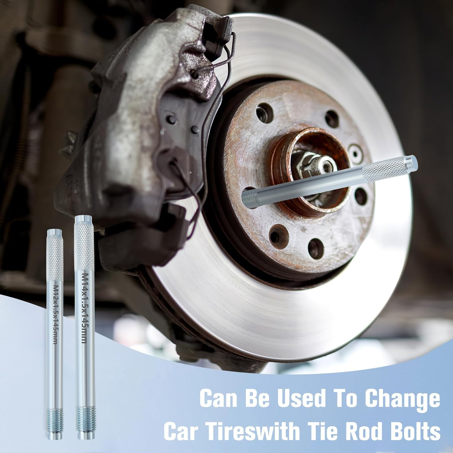 10-Piece Wheel Mounting Aid Set, Stainless Steel Wheel Guide Pin for Car, Wheel Suspension Guide Tool for Car Wheel Mounting Aid, Universal Wheel Mounting Tool image number 4