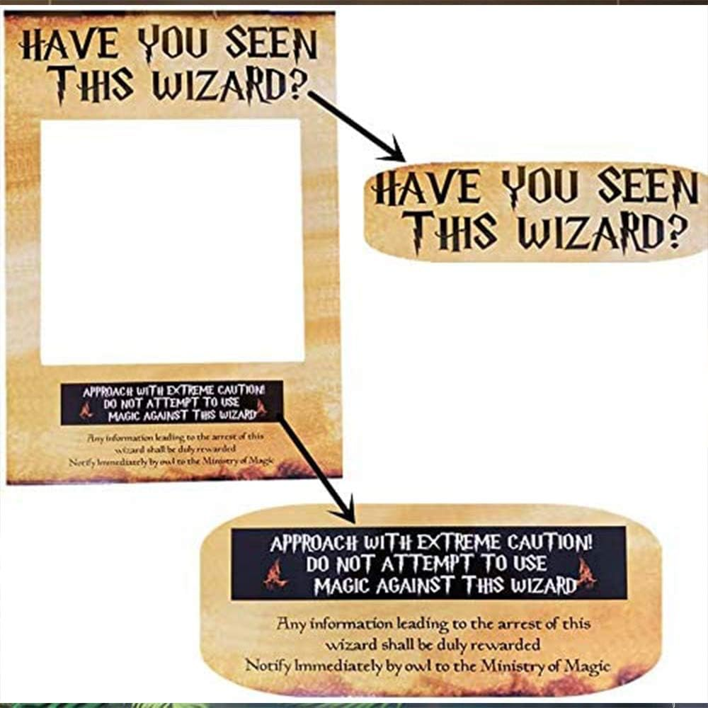 Laventy Have You Seen This Wizard Photo Booth Prop Wizard Inspired Photo Booth Frame Wizard Birthday Party Photo Booth Props for Wizard Theme Party Decorations image number 4