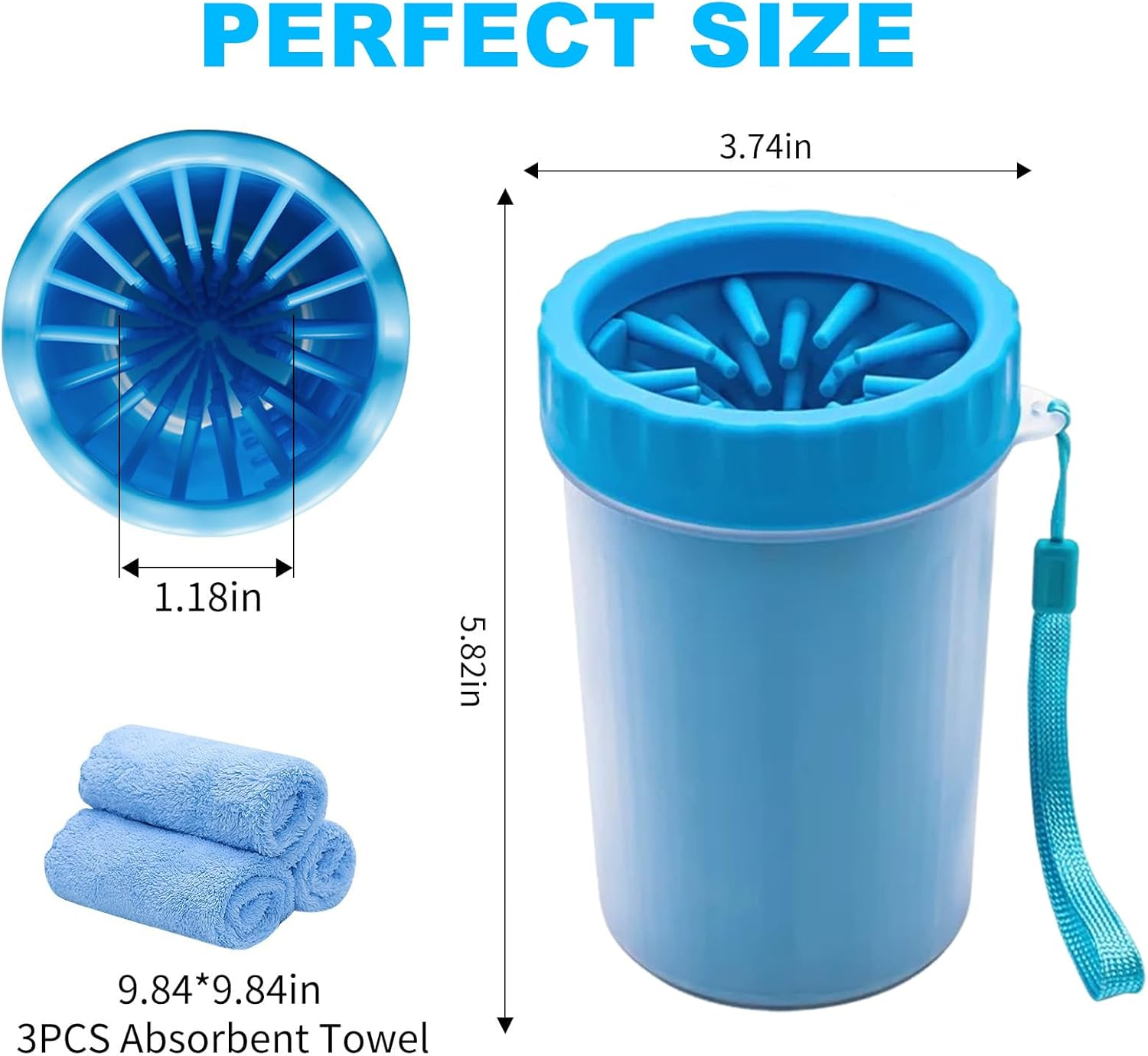 Dog Paw Cleaner, Paw Muddy Paw Cleaner, Dog Paw Washer, Pet Foot Cleaner for Small Medium Large Breed Dogs/Cats, with 3 Absorbent Towel image number 4