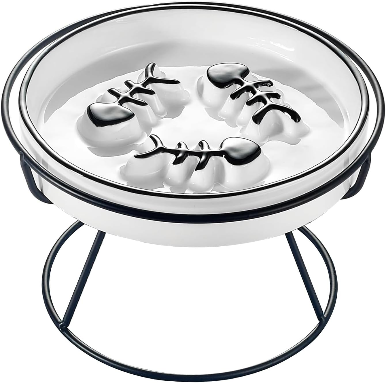 Cat Slow Feeder Bowl: Raised Design for Improved Eating, Anti-Vomit, Promotes Digestion, and Prevents Obesity - Slow down Your Feline Friend'S Eating Speed image number 2