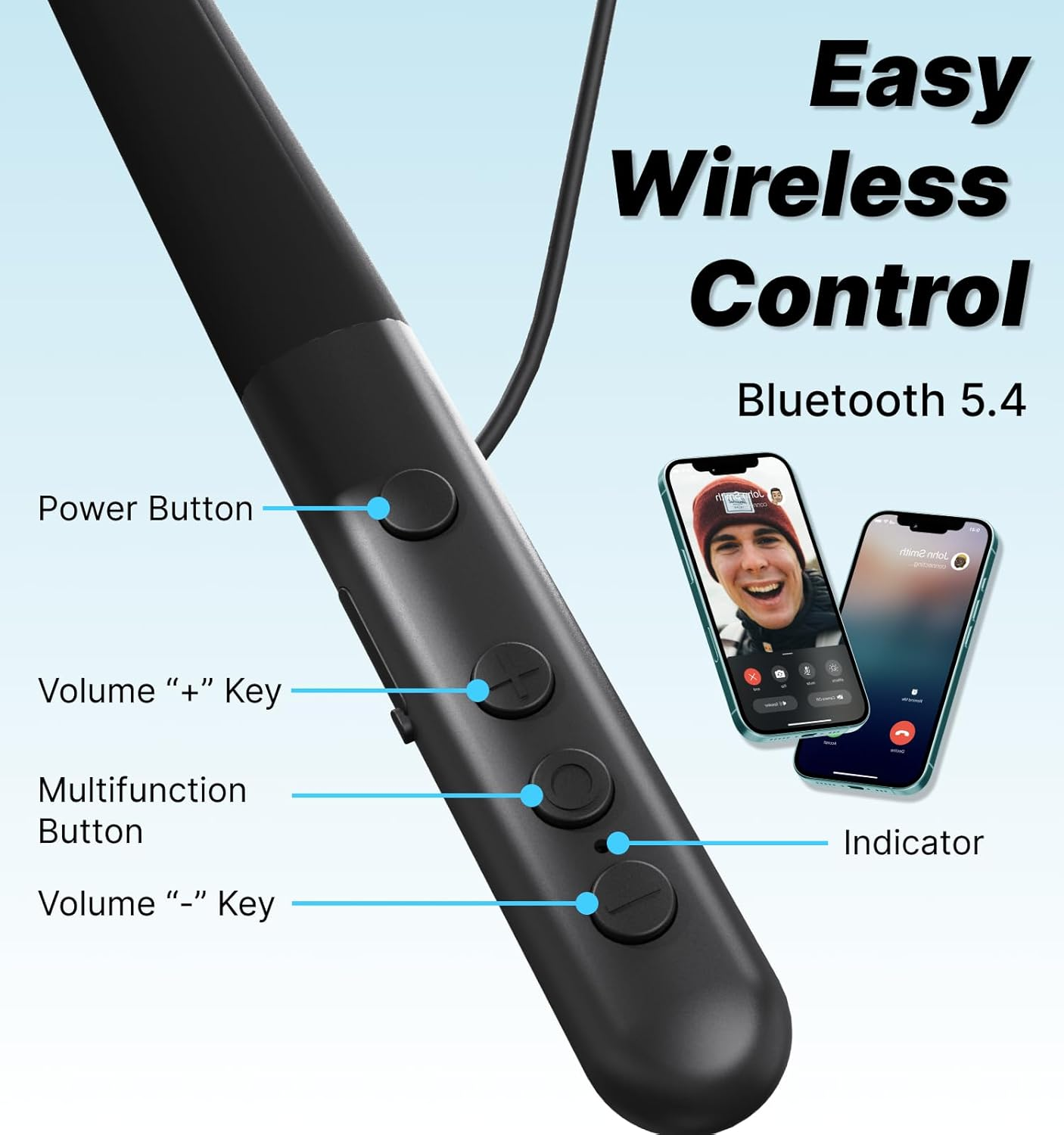 Hmusic HS88 Sleep Earphones, Flat Thin Soft Silicone Earbuds for Side Sleepers, 30Db Noise Cancelling Bluetooth Neckband Sleep Headphones for Travel, Audio Book, Meditate, Black image number 2