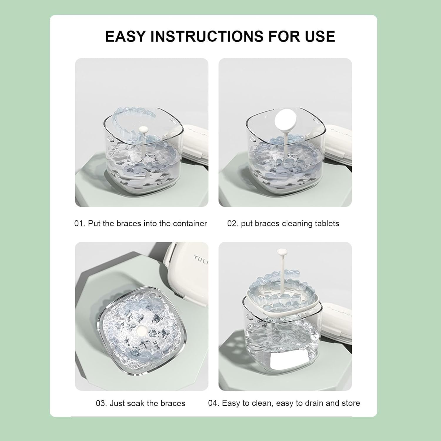 Retainer Case - Hierarchical Hollow Out Teeth Aligner Case with Brush,Food-Grade Orthodontic Box, Clear Denture Case for Carrying & Protecting Braces, Household, Travel Buniq