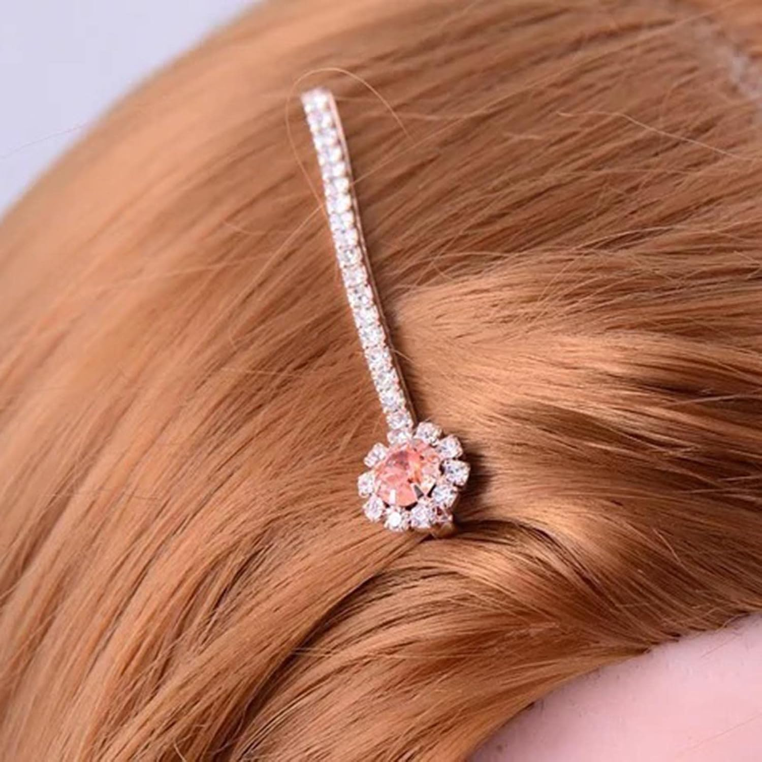 Wendalern Hair Clips for Women Bling Crystal Duck Beak Clip Non-Slip Hair Clip for Thick Thin Hair Sparkling Gemstone Wedding Bridal Hair Pin Accessories for Styling Section - White image number 7