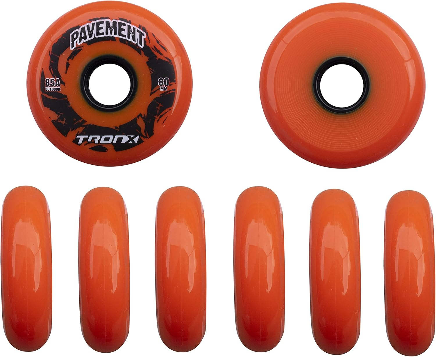 Tronx Outdoor Pavement Asphalt Hilo 4-76MM/4-80MM 85A Inline Roller Hockey Wheels 8 Pack image number 4