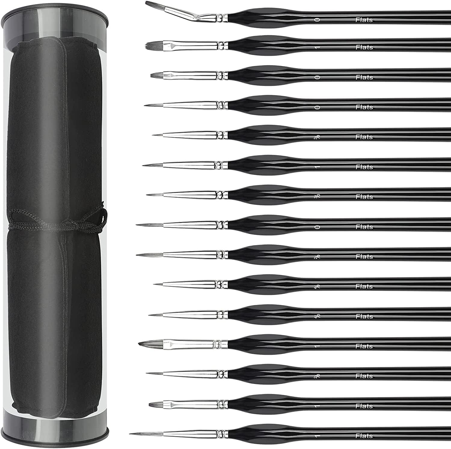 Professional 15Pcs Fine Detail Paint Brush Set, Miniature Detail Paint Brush Set, Watercolor Face Painting Brushes Set for Acrylic, Oil, Watercolor, Face, Scale Model Painting image number 6