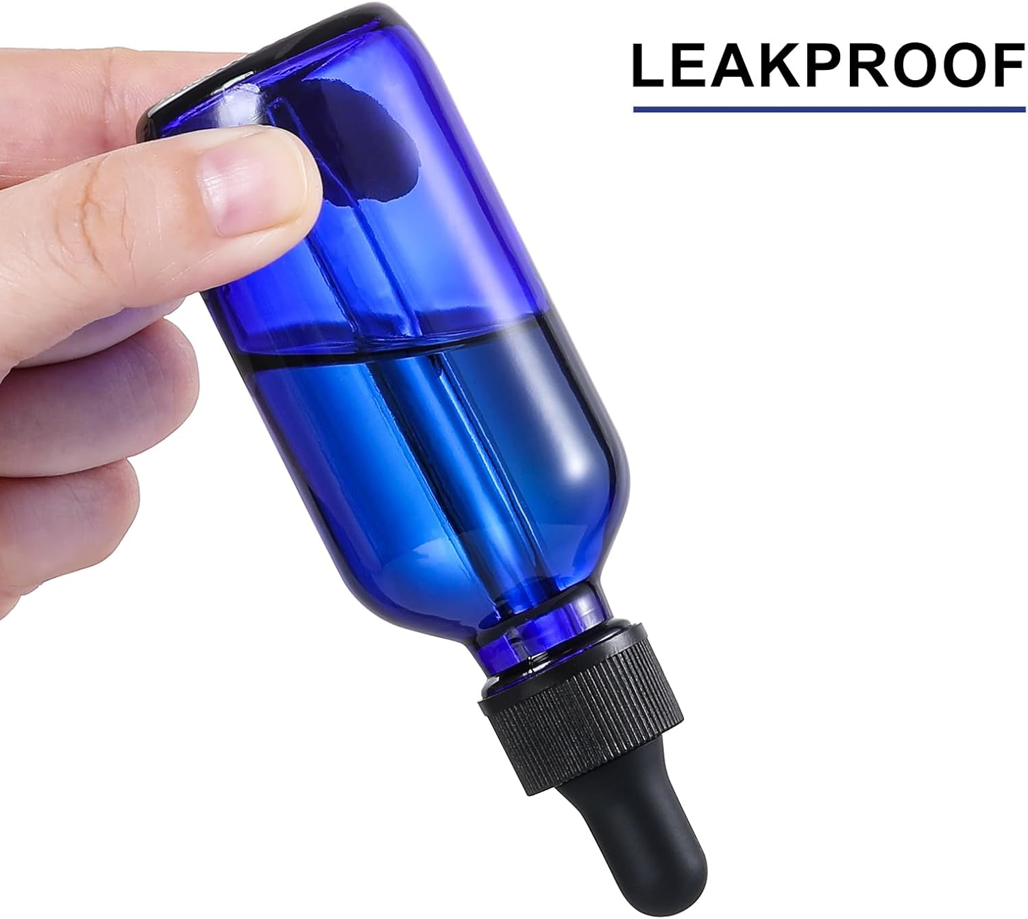 AOZITA 4 Pack, 2 Oz Blue Dropper Bottles with Funnel & Labels - 60Ml Thick Dark Blue Glass Tincture Bottles - Leakproof for Essential Oils, Personal Care & Beauty image number 4