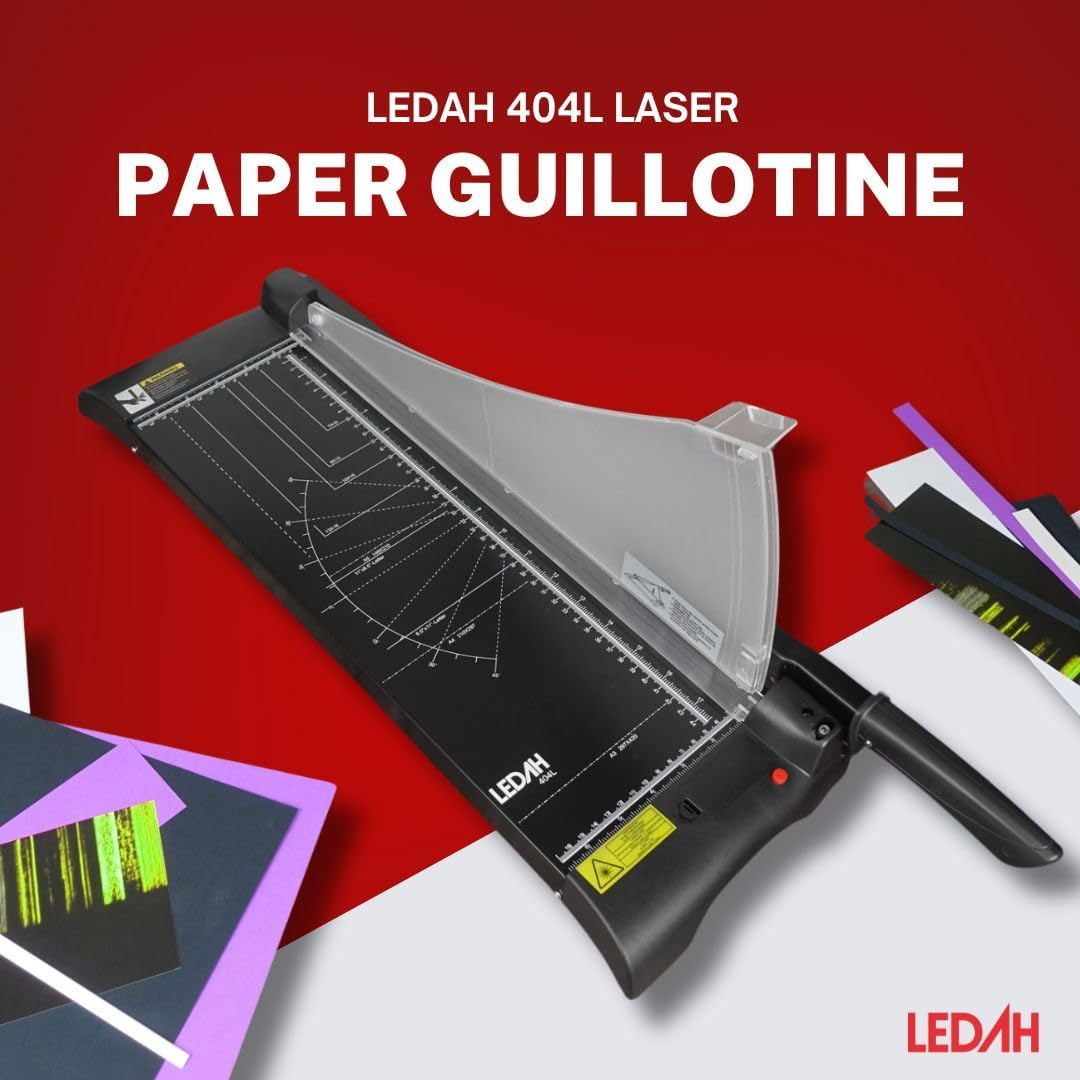 Ledah 404L A3 Paper Cutter Guillotine with Laser Guide, 10-Sheet Capacity, Metal Base, Blade Lock Protection, Black image number 6