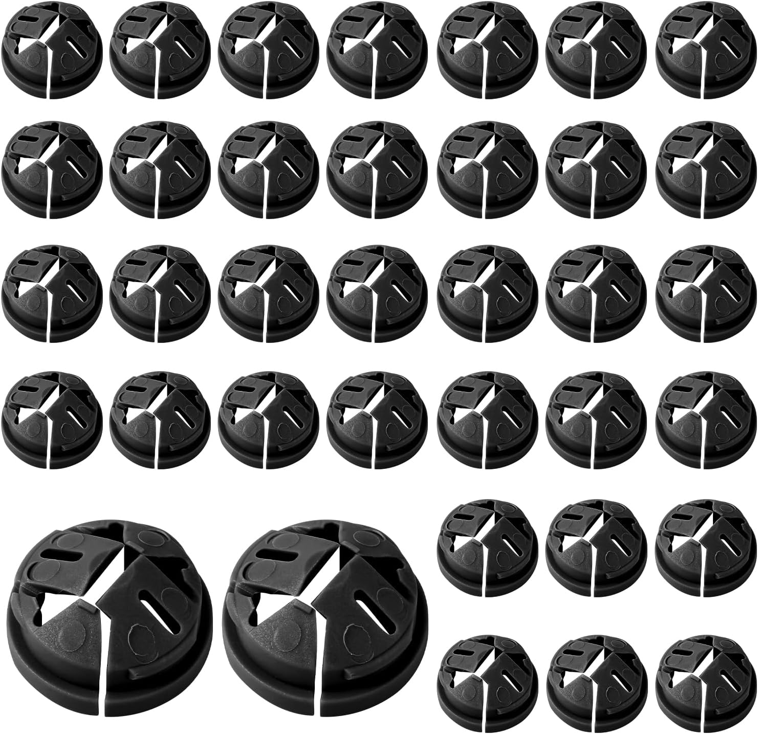 36Pcs Push-In Cable Connectors, 3/8 Inch Trade Size Plastic Push-In NM Cable Clamps Connector Non-Metallic Electrical Box Wire Inserts Button for 1/2 Inch Knockouts (Gray)