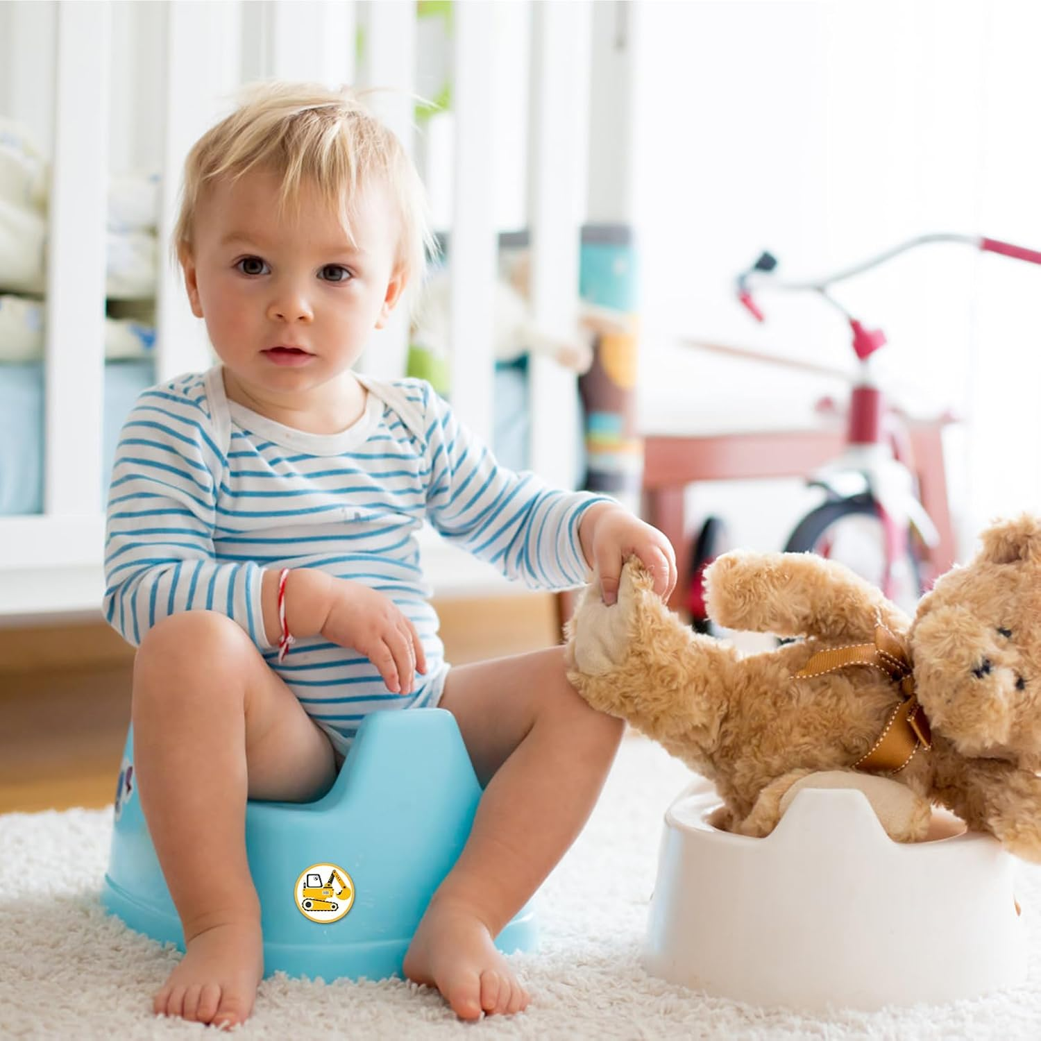 30Pcs Potty Training Stickers, Animal Cartoon Potty Stickers, Multicolor, PVC Material, Heat Resistant, Reusable, Indoor Use image number 5