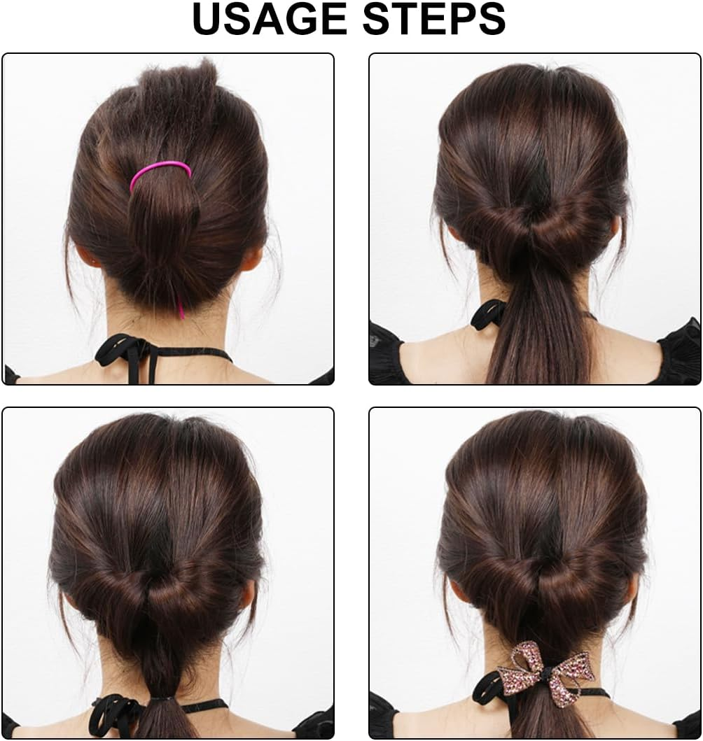 Pack of 12 Hair Tail Twister, Hair Braiding Tool, Hair Tail Twister Holder, Hairstyle Aid Band, Black Bun Styler, Hair Twister, Quick Spiral Braiding, DIY Hair Styling Aid Tool image number 2