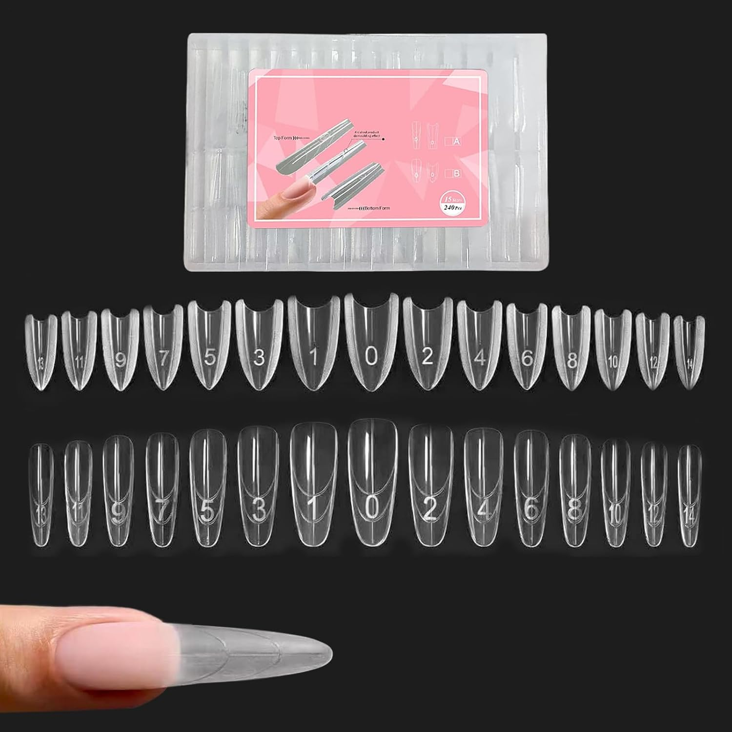 240PCS Sandwich Nail Form | Nail Duals Forms for Gel Nails Extension | Professional Gel Nails Extension Forms Duals-Sided, Quick Building, for Personal Salon Home Fashion Beauty Manicure Daily Styling