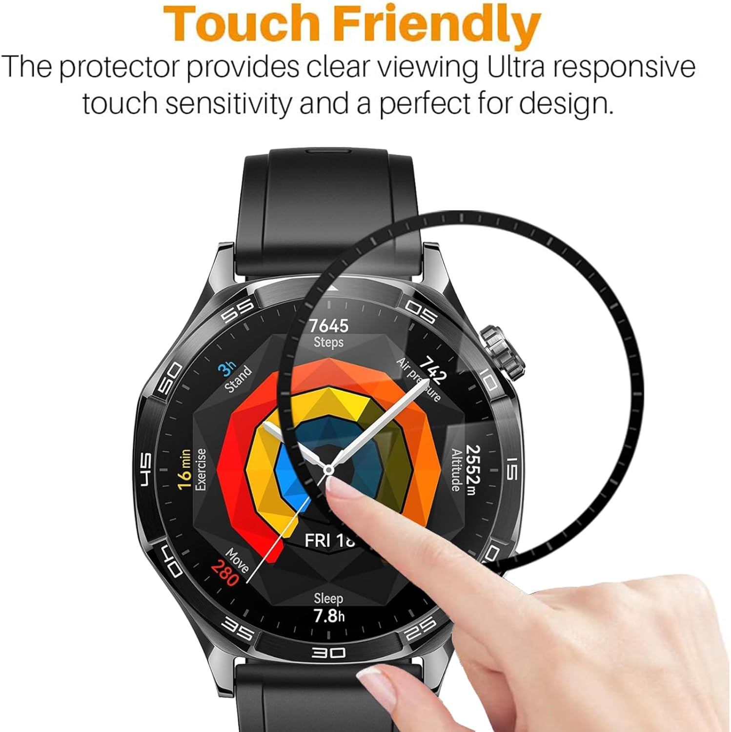 [3 Pack] Screen Protector for Huawei Watch GT 5 46Mm/Watch GT 5 Pro 46Mm, Electro-Weideworld 3D Curved Soft TPU Anti-Scratch High Definition Screen Protector for Huawei Watch GT 5 46Mm/Watch GT 5 Pro 46Mm image number 2
