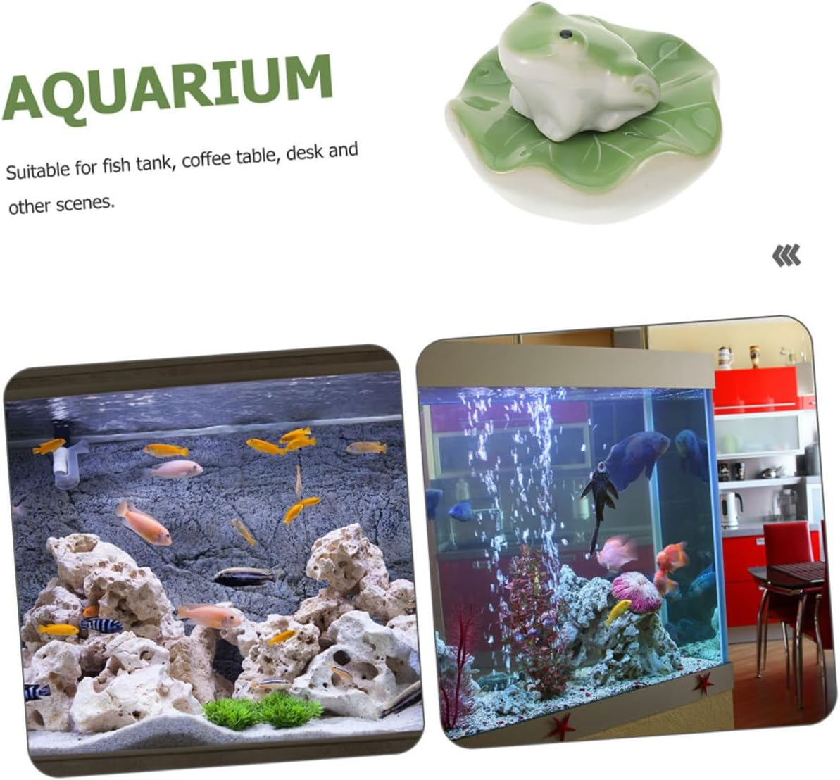 Unique Fish Tank Accessories 2 Sets of Ceramic Floating Frog Tea Pets Decorative Animal Statues image number 5