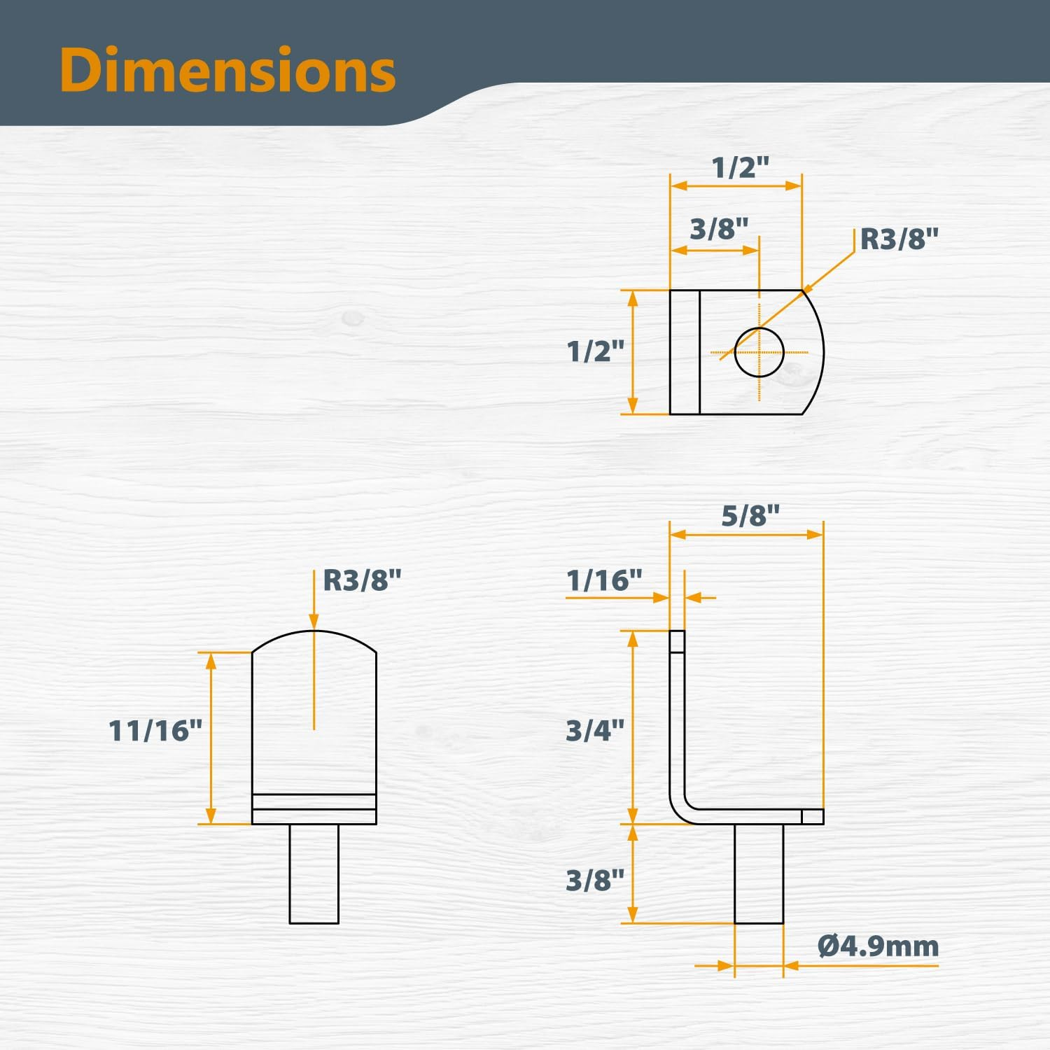 POWERTEC QP1302 5Mm Shelf Pins, L- Shaped Bracket Style, 5 Mm, Nickel image number 4