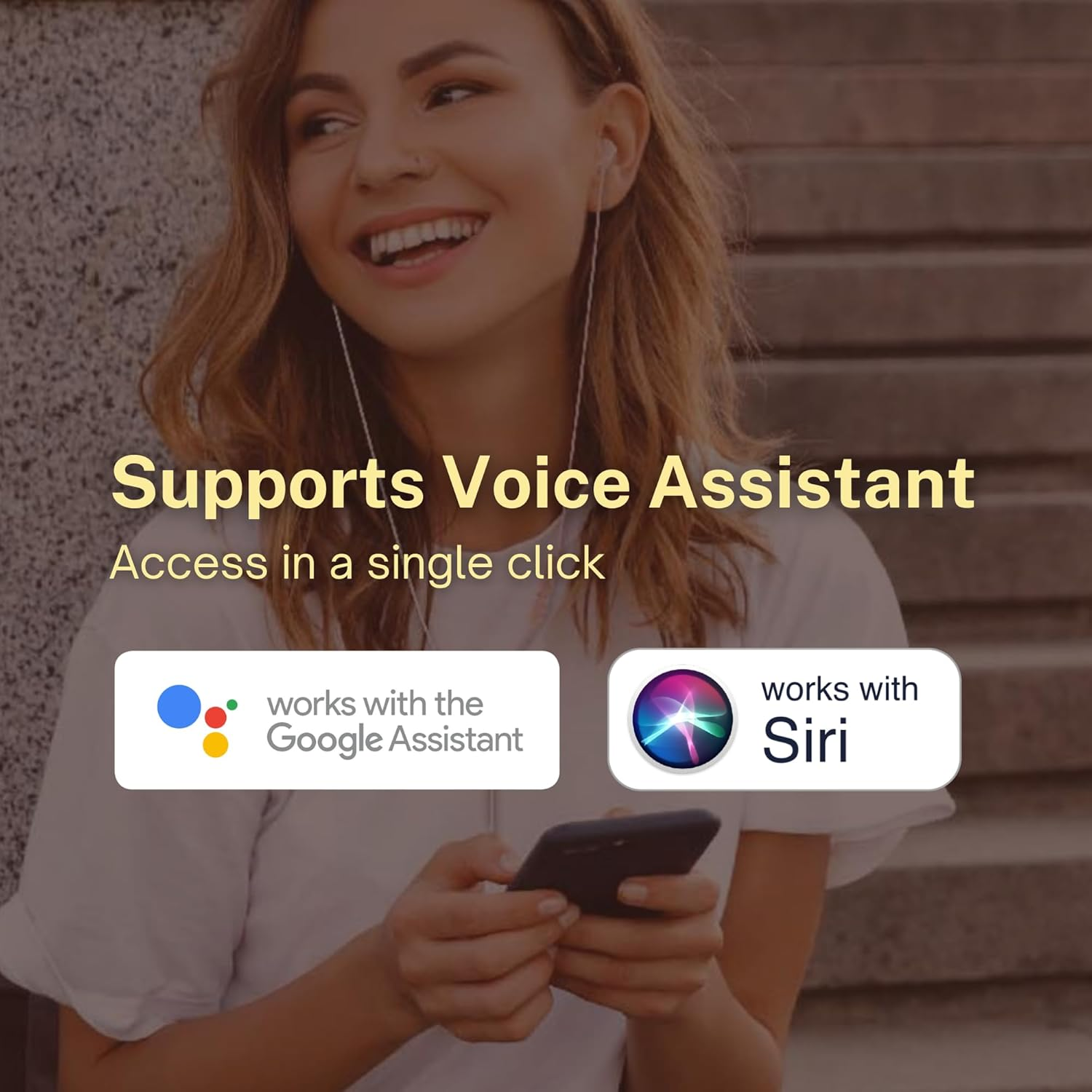 LASER EPS-W24BK-941 Laser In-Ear Wired Earphones Rose, Built-In Mic, 1.2M, 3.5Mm Audio Jack, Smartphone, PC, Supports Voice Assistant image number 4