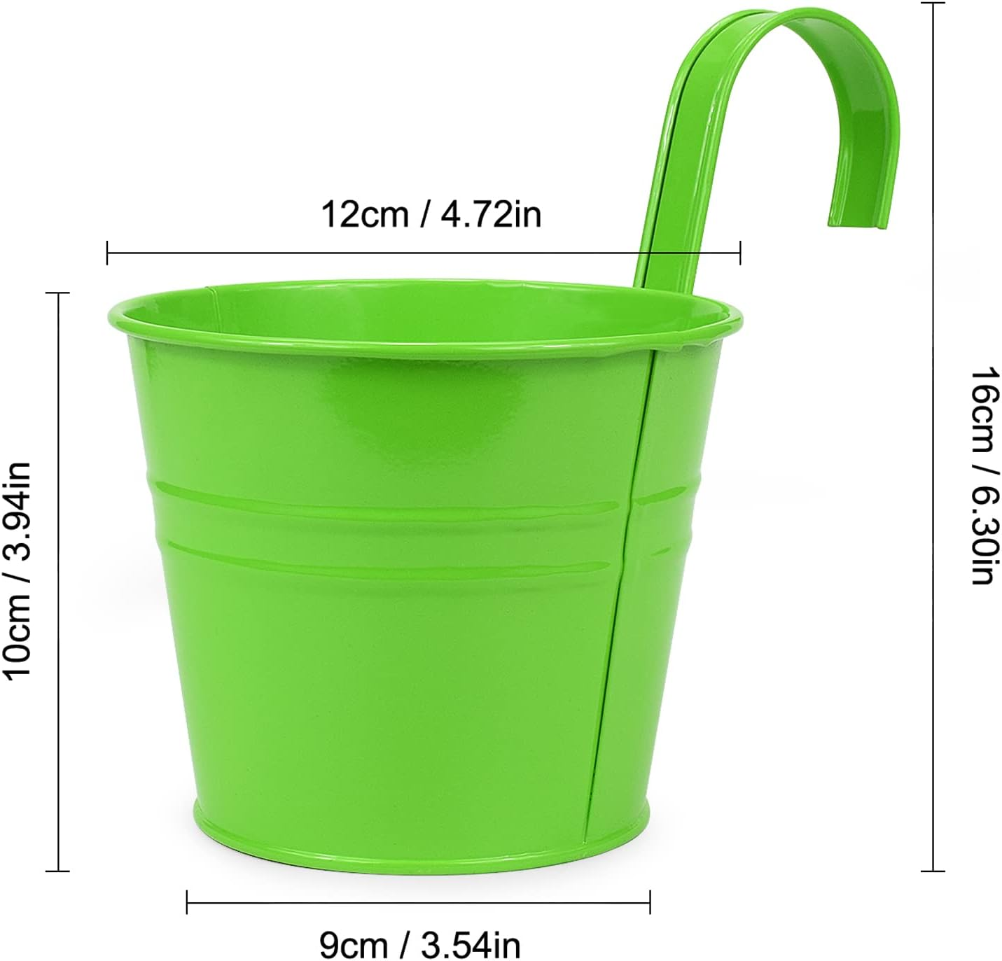 RIOGOO 8Pcs Hanging Flower Pots, Metal Iron Planters - Detachable Hook (Medium, Multicolor) image number 1