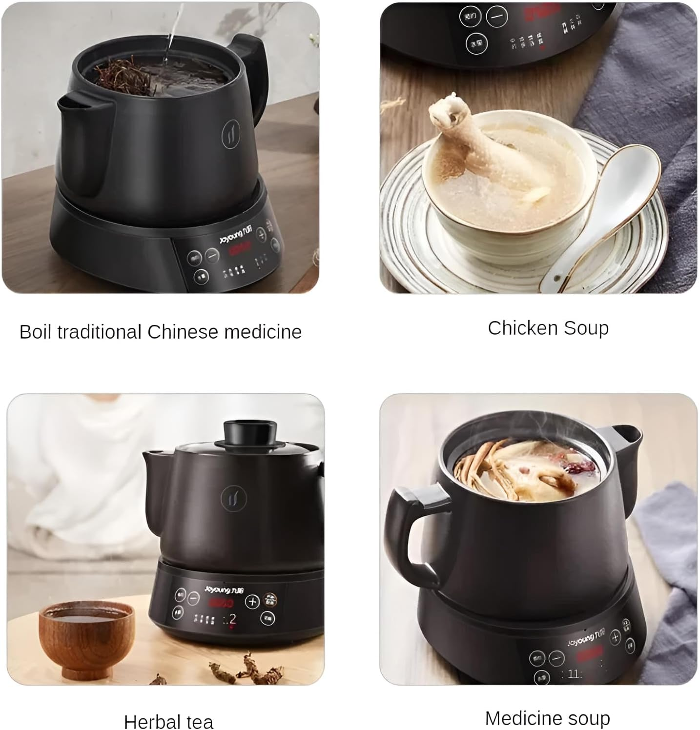 Jiuyang Health Pot Electric Kettle, 3L Health Medicine Pot Chinese Medicine Pot Multi-Function Tea Kettle High Temperature Ceramics Medicine Pot Decoction Stew Pot for Home image number 4