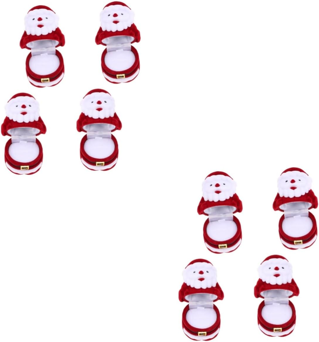 Ifundom 8Pcs Santa Storage Box for Earrings Ring Necklace Adorable Christmas Box Classic Traditional Design for Jewelry Case image number 3
