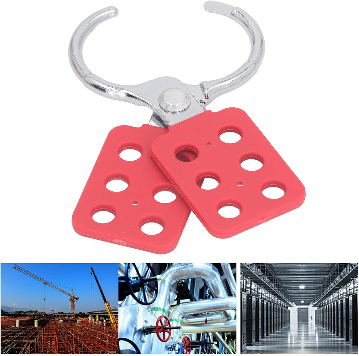 Lockout Tagout Hasp, Aluminum Alloy Extended Jaw Safety Lock for Industrial Use, 38Mm Jaw Inner Diameter 6 Hole Lockout Padlock Hasp with High Security for Factories and Workshops