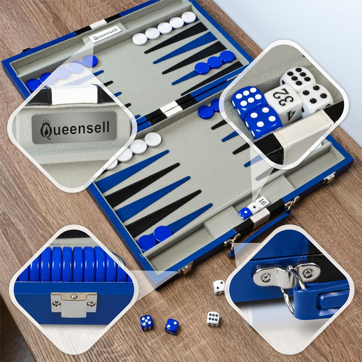 Backgammon Sets for Adults - Blue Edition image number 6