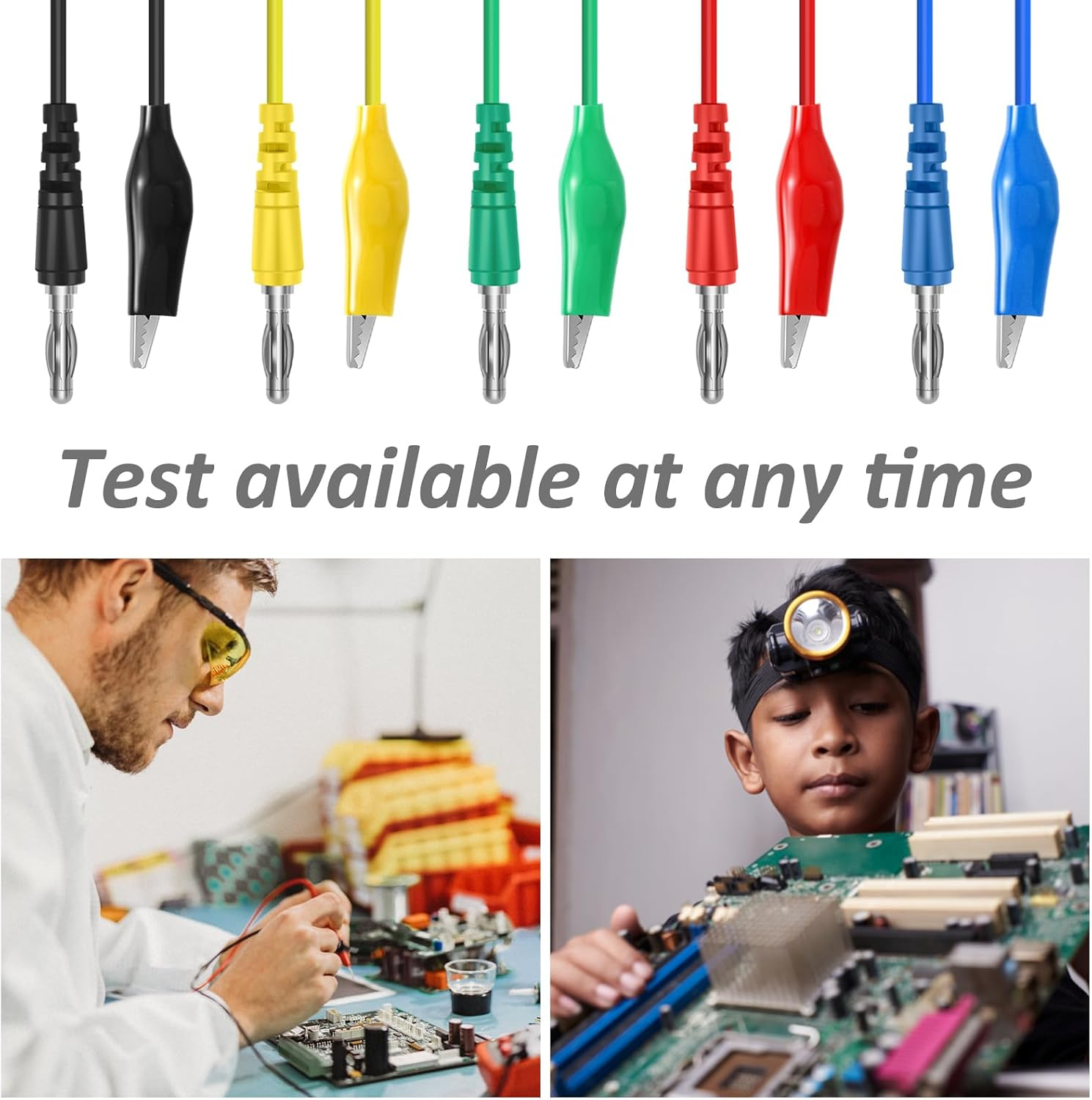 35Pcs Back Probe Kit Portable Banana Plug to Alligator Clip Copper Test Lead Kit with Wire Piercing Probe and Alligator Clip Back Probe Pin with 3 Angles for Automotive(Colour) image number 2