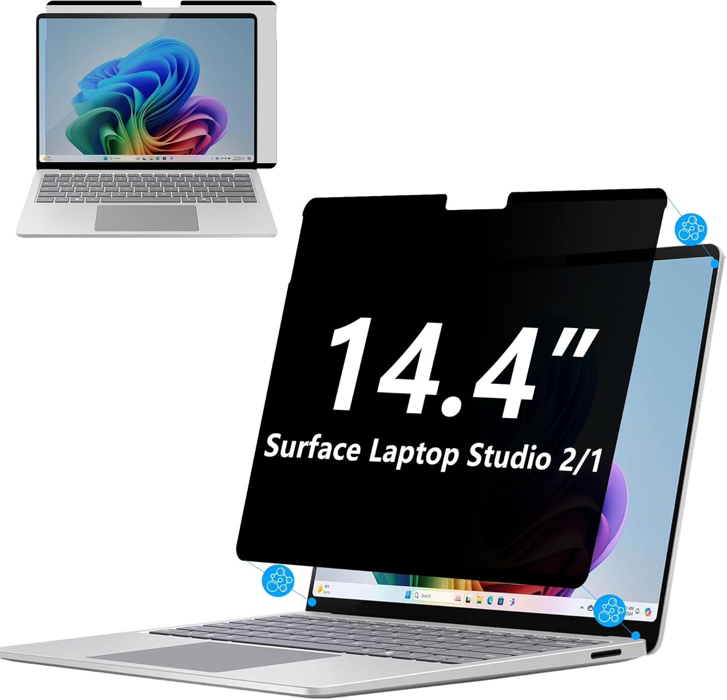 Adeway Privacy Screen Protector for Surface Laptop Studio 2/1 14.4 Inch, Magnetic Nano, Anti-Spy, Removable, Blue Light & UV Blocking, Anti-Glare image number 6