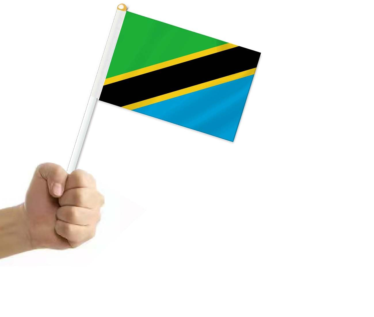 10 PCS Tanzania Handheld Small Flag, Tanzanians Hand Held Mini Decor Decoration Banner image number 1