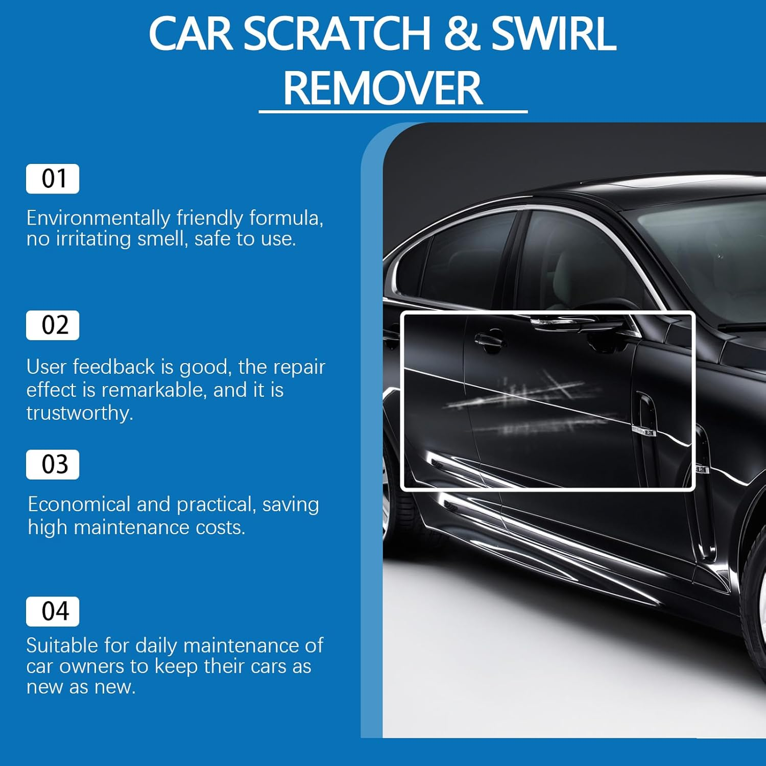 LH Professional Car Scratch Remover & Polish Wax Kit - 120ML Ultimate Paint Restorer with Headlight Restoration | Light Scratch Repair for Vehicles, Removes Swirls & Water Spots with Polisher Sponge image number 3