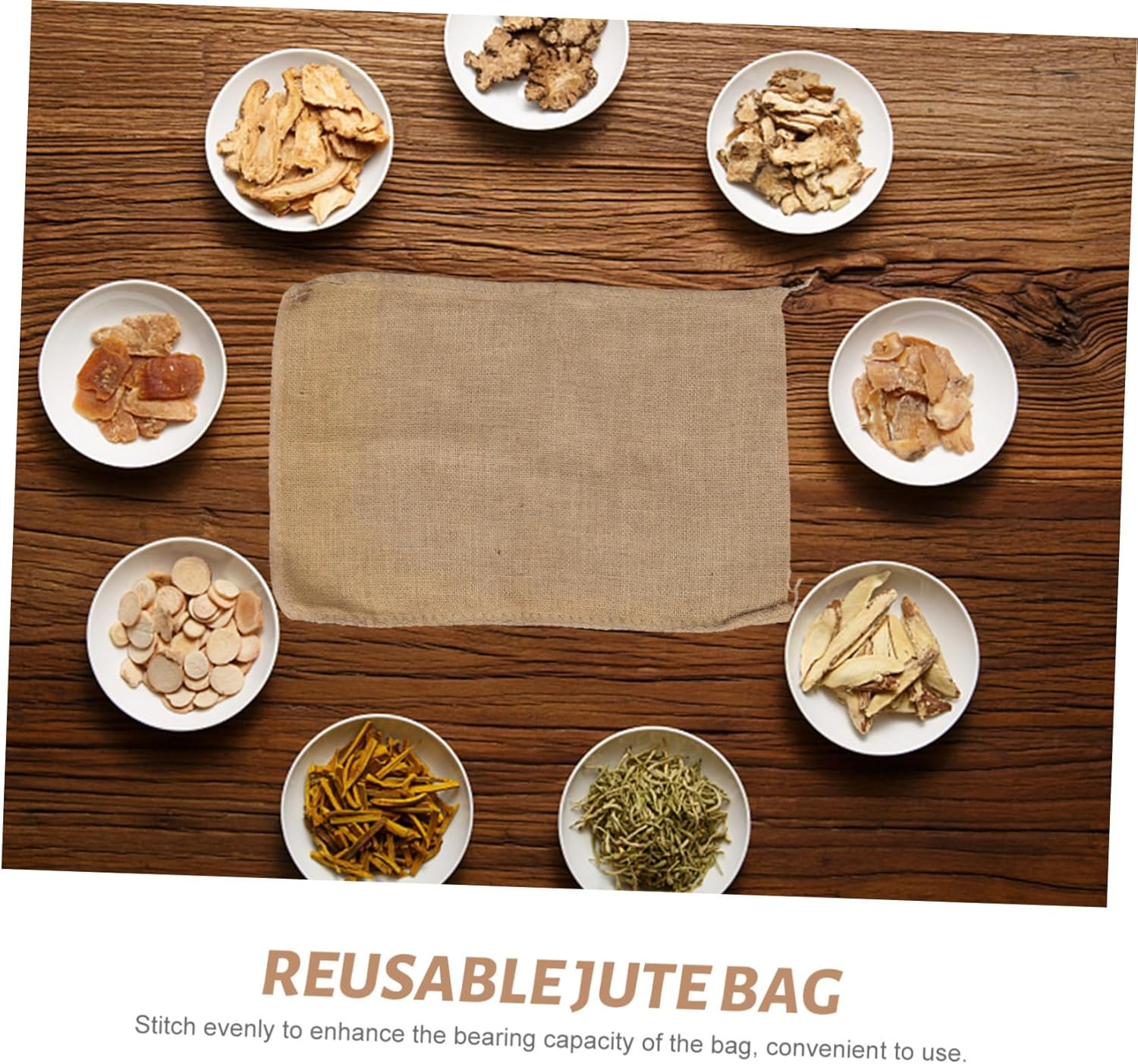 BESPORTBLE 3Pcs Large Capacity Burlap Bag Jute Sand Storage Pouches 40X60Cm Reusable Outdoor Food Storage for Flood Control and Road Sandpacking image number 3